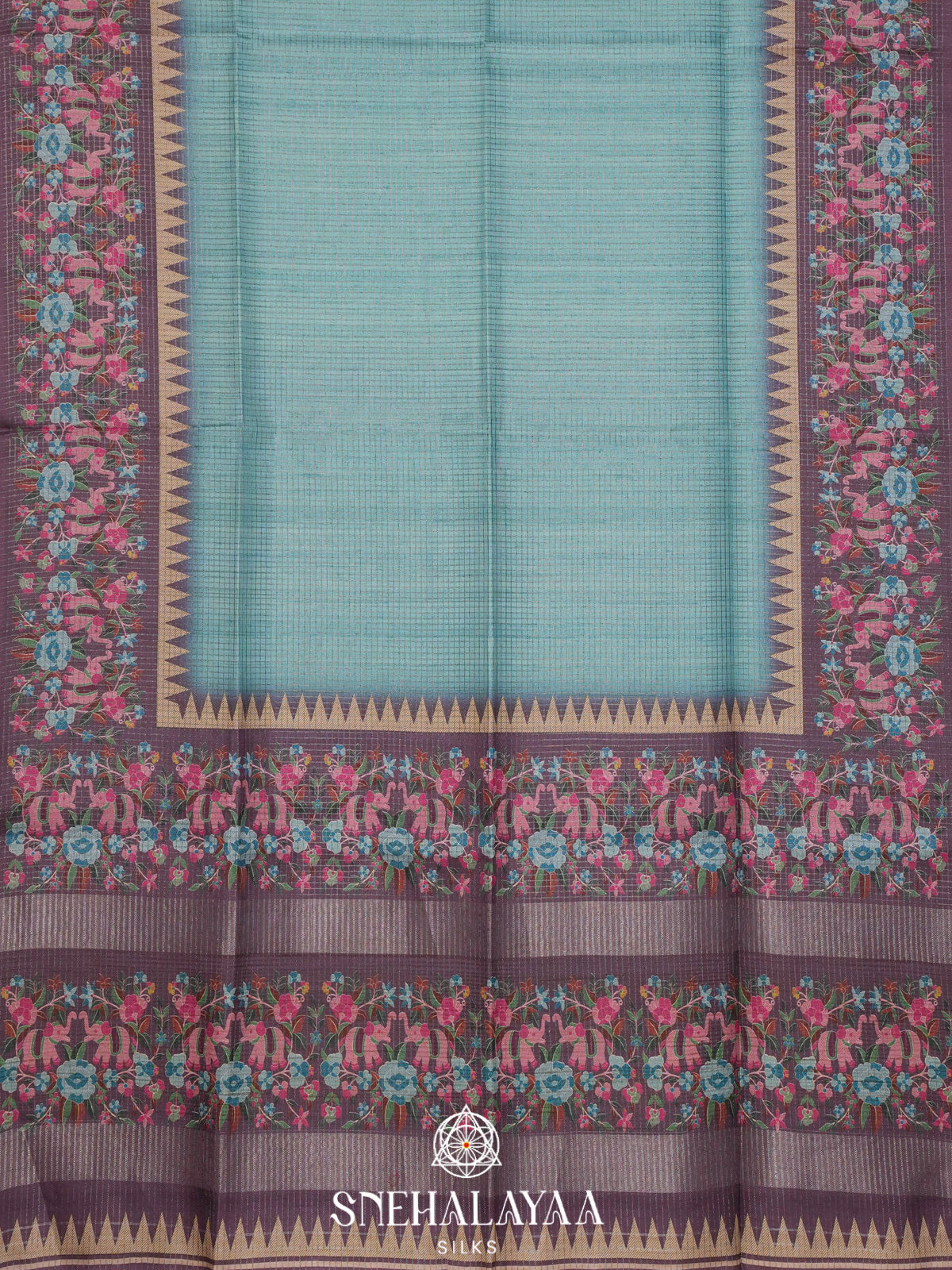 Blue Tussar Saree