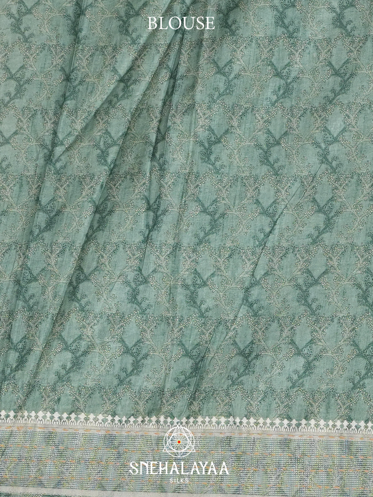 Beige With Green Border Tussar saree