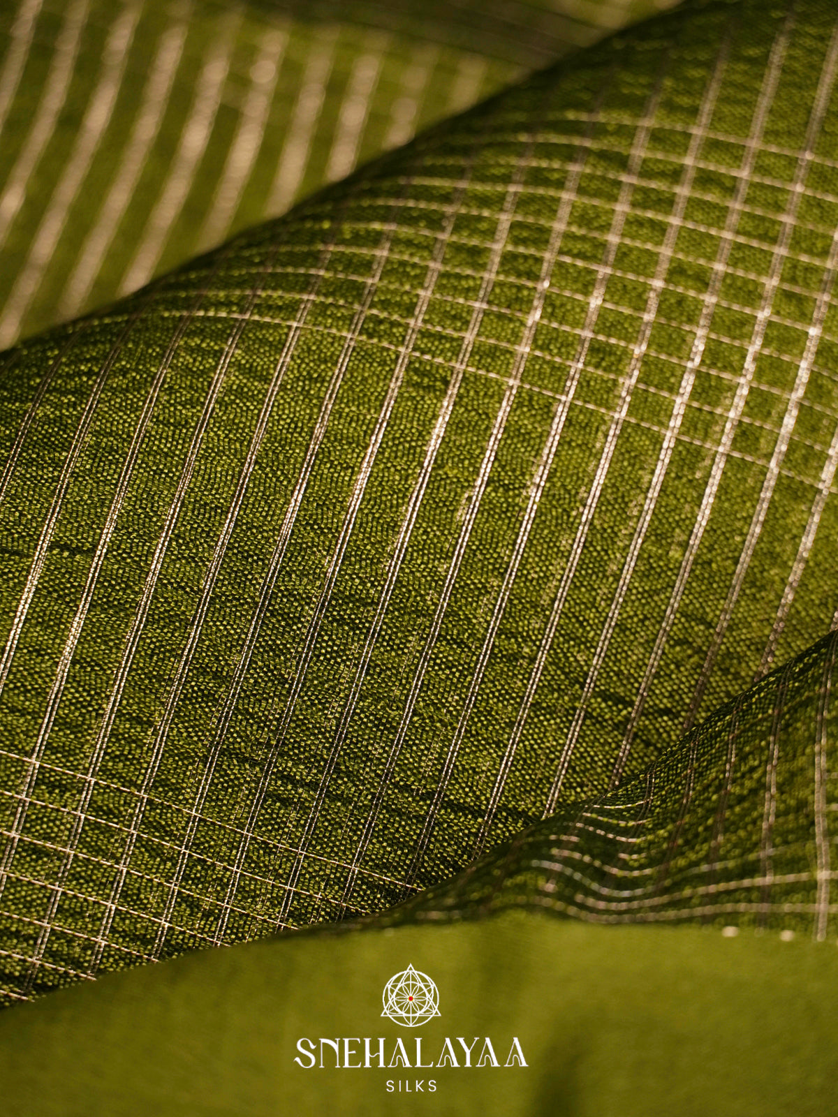 Lime Green  Kora Silk Saree