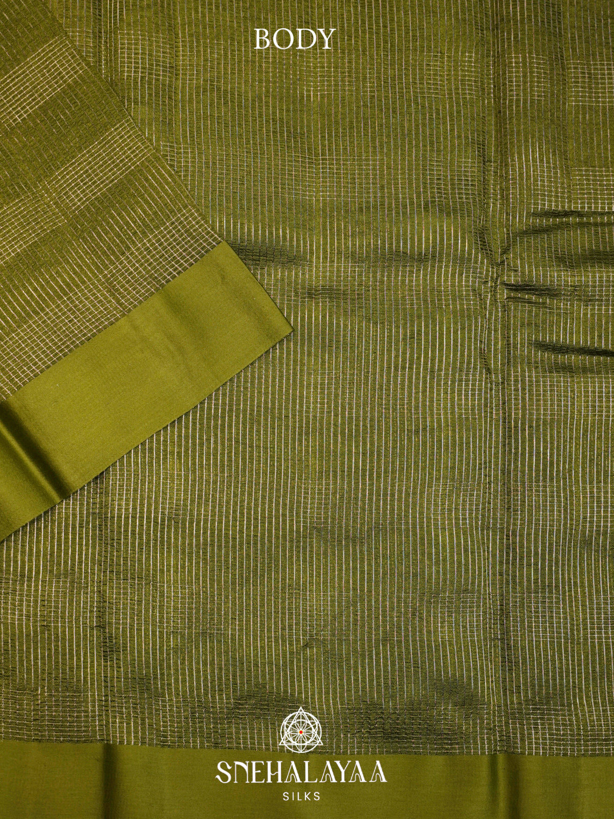 Lime Green  Kora Silk Saree
