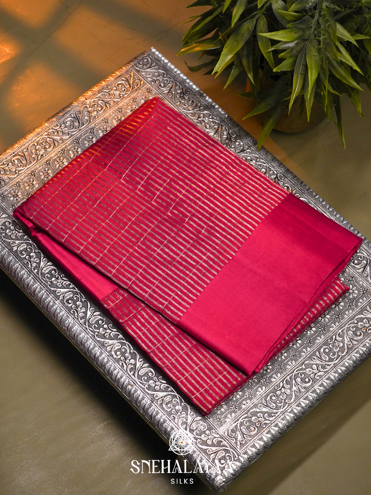 Pink  Kora Silk Saree