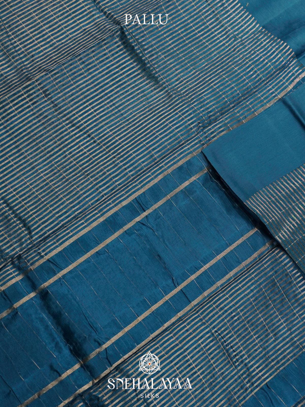 Peacock Blue  Kora Silk Saree
