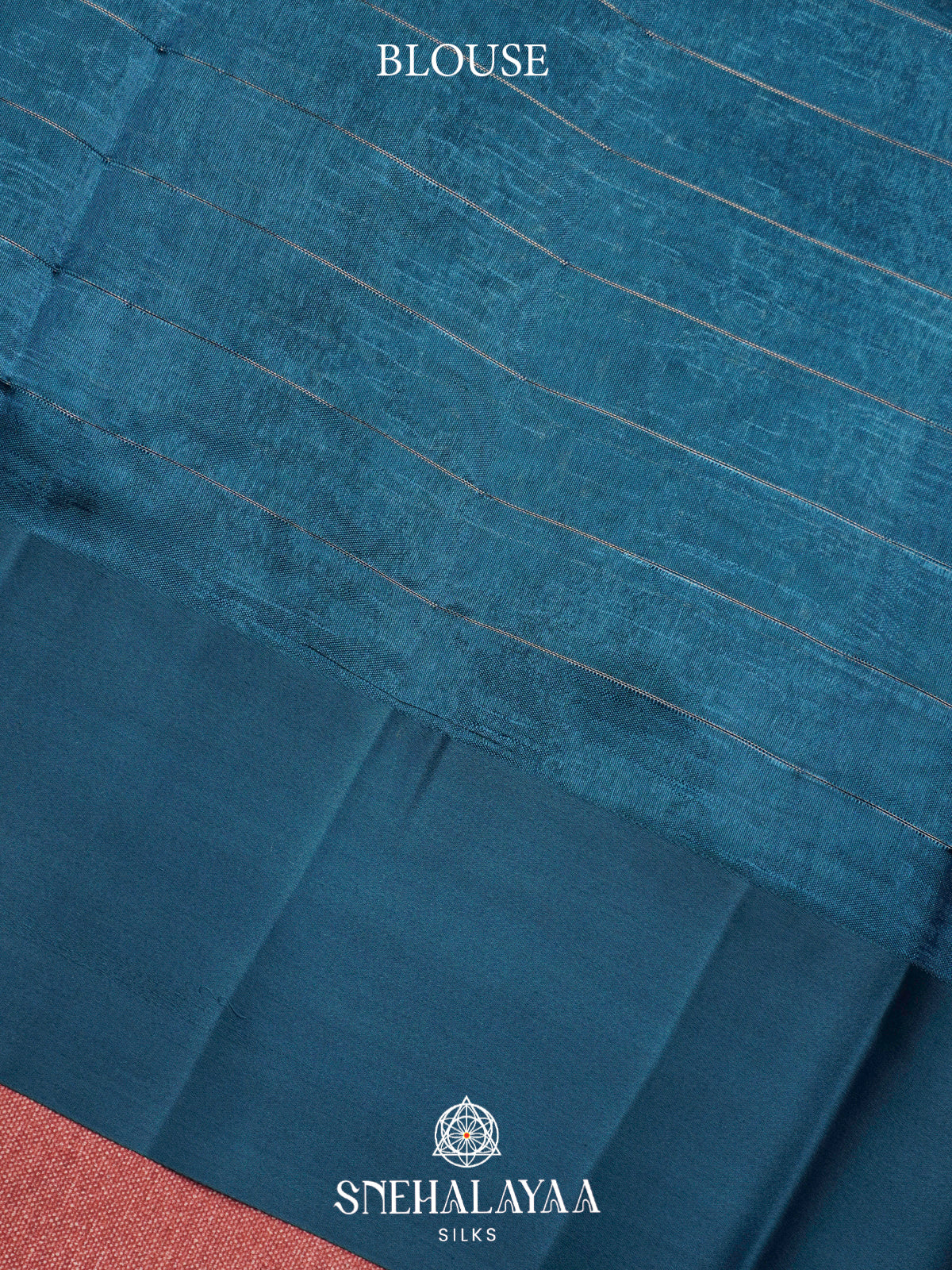 Peacock Blue  Kora Silk Saree