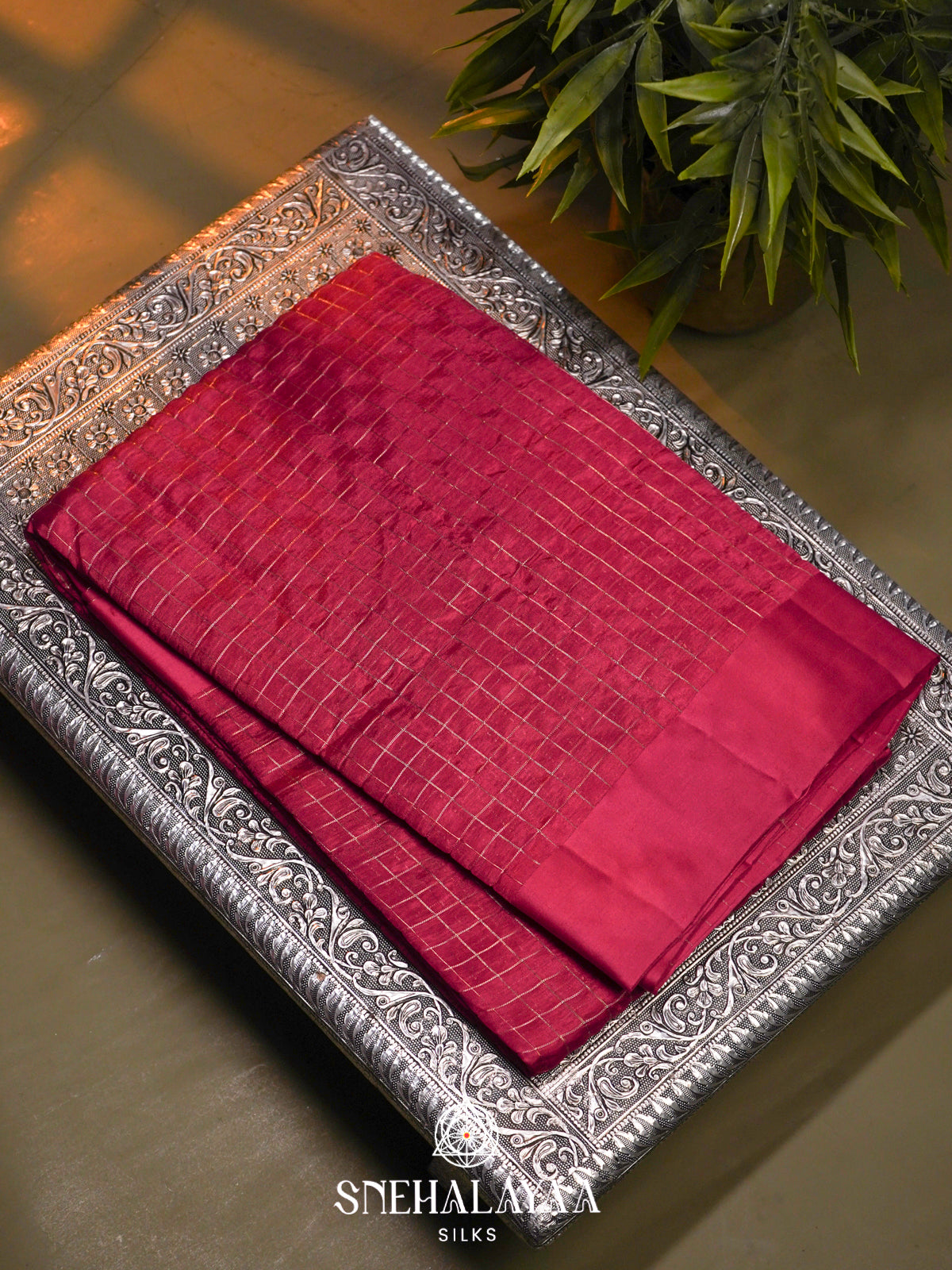 Pink  Kora Silk Saree