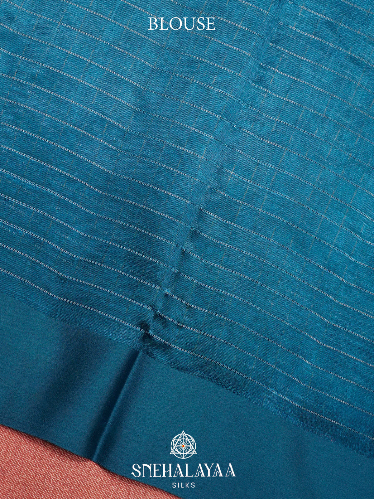 Peacock Blue  Kora Silk Saree