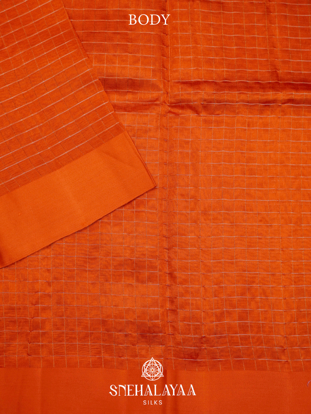 Orange  Kora Silk Saree