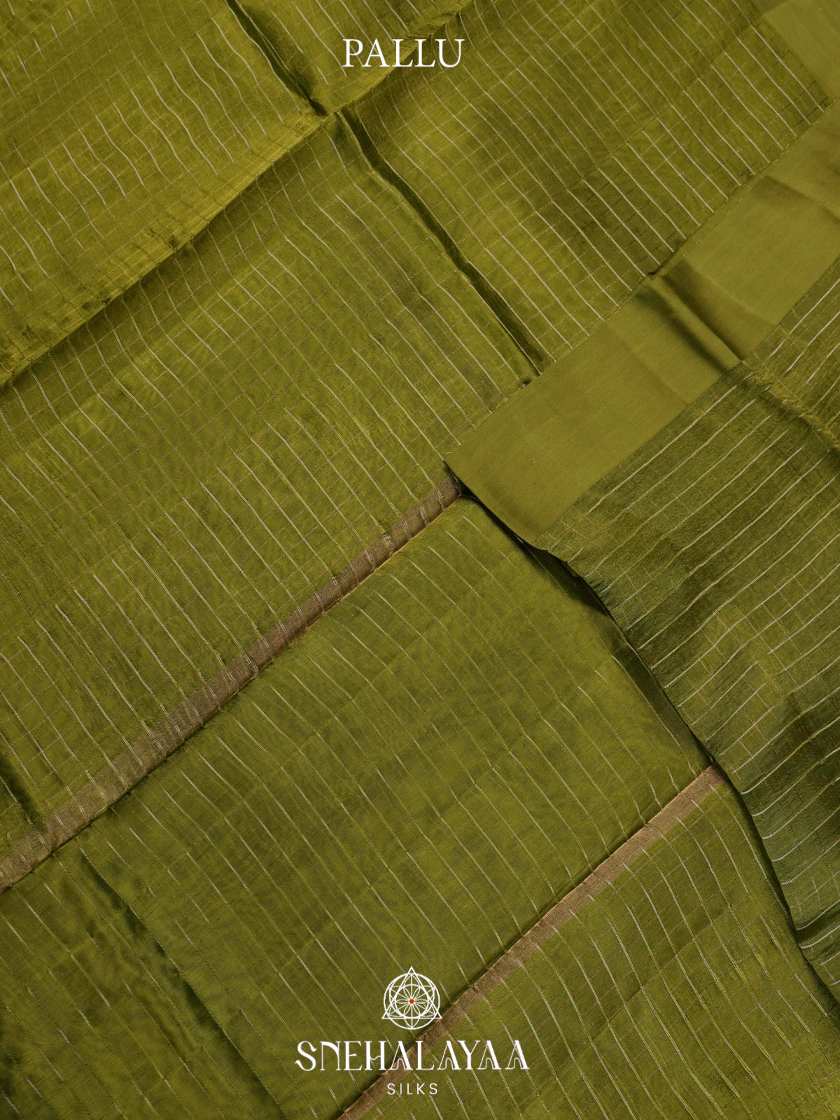Olive Green  Kora Silk Saree