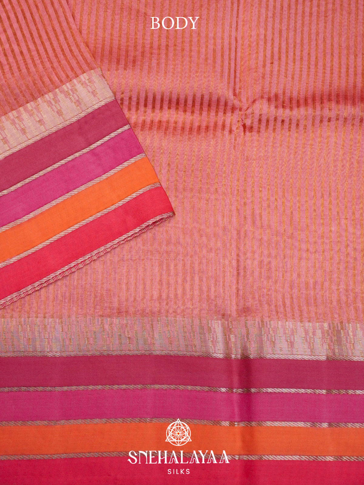 Pink  Kora Silk Saree
