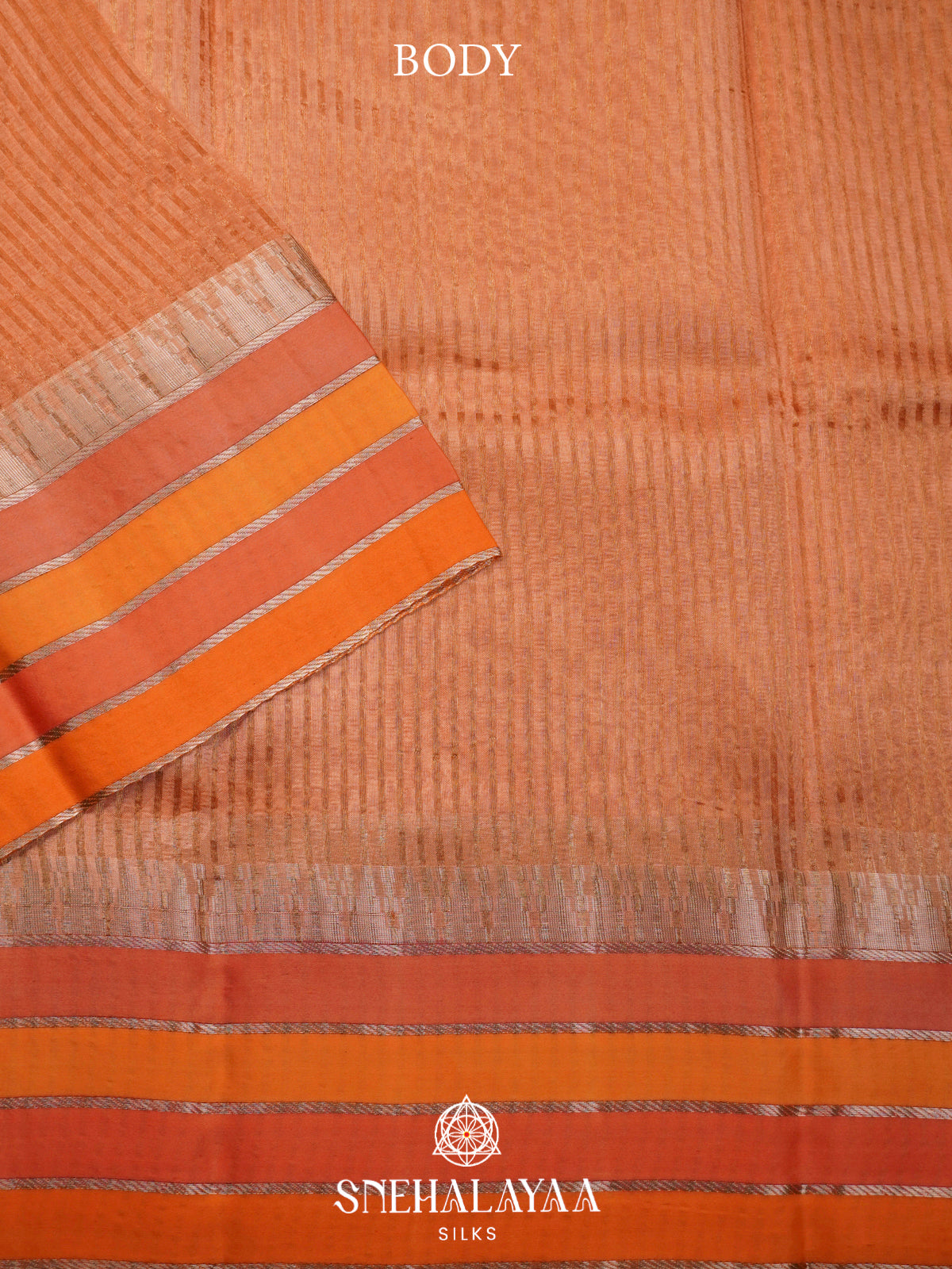 Peach  Kora Silk Saree