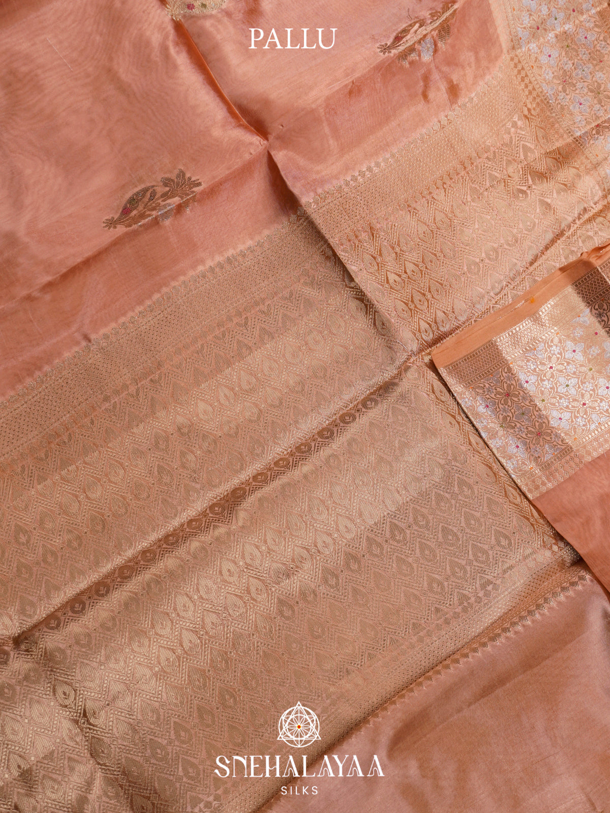 Pale Peach  Kora Silk Saree