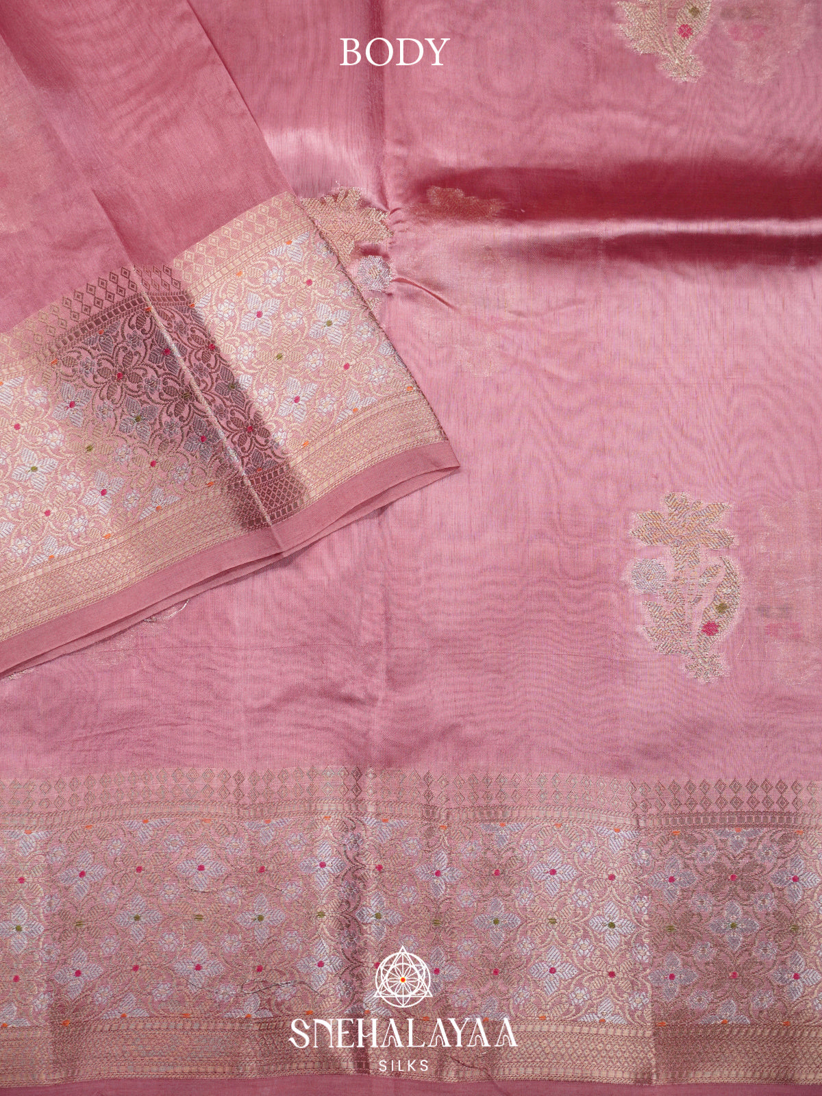 Pink  Kora Silk Saree