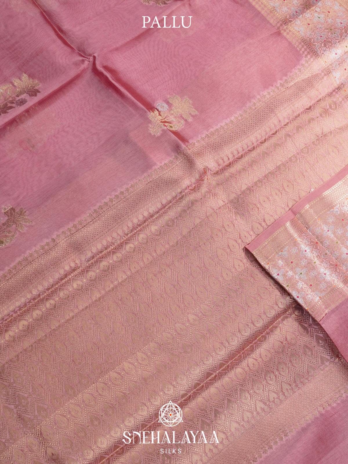 Pink  Kora Silk Saree