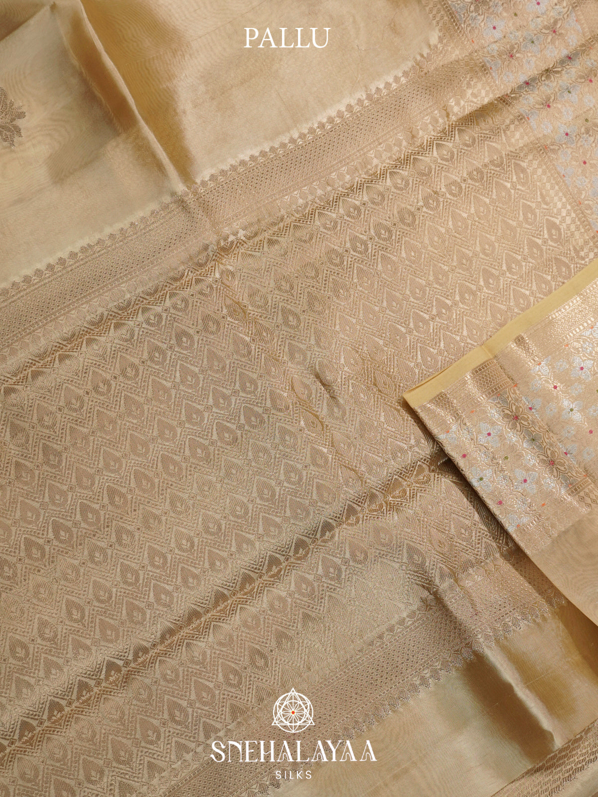 Cream  Kora Silk Saree