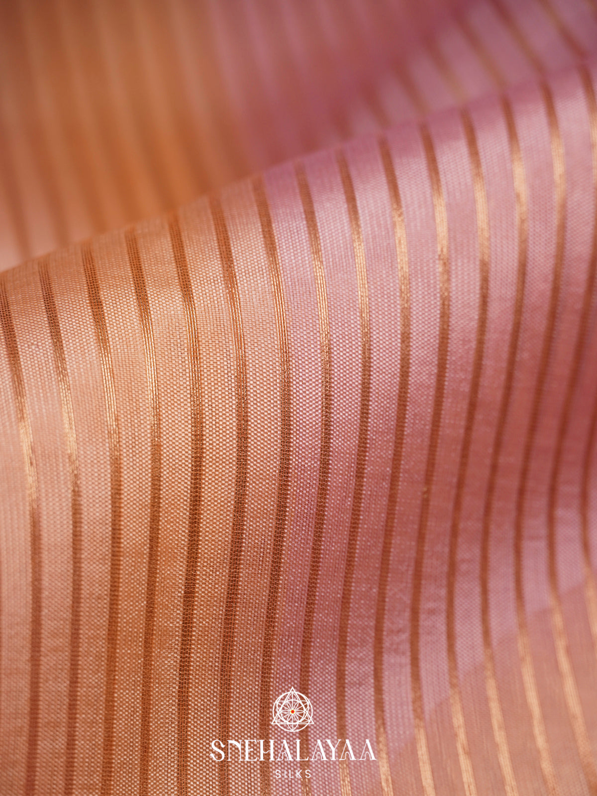 Peach  Kora Silk Saree