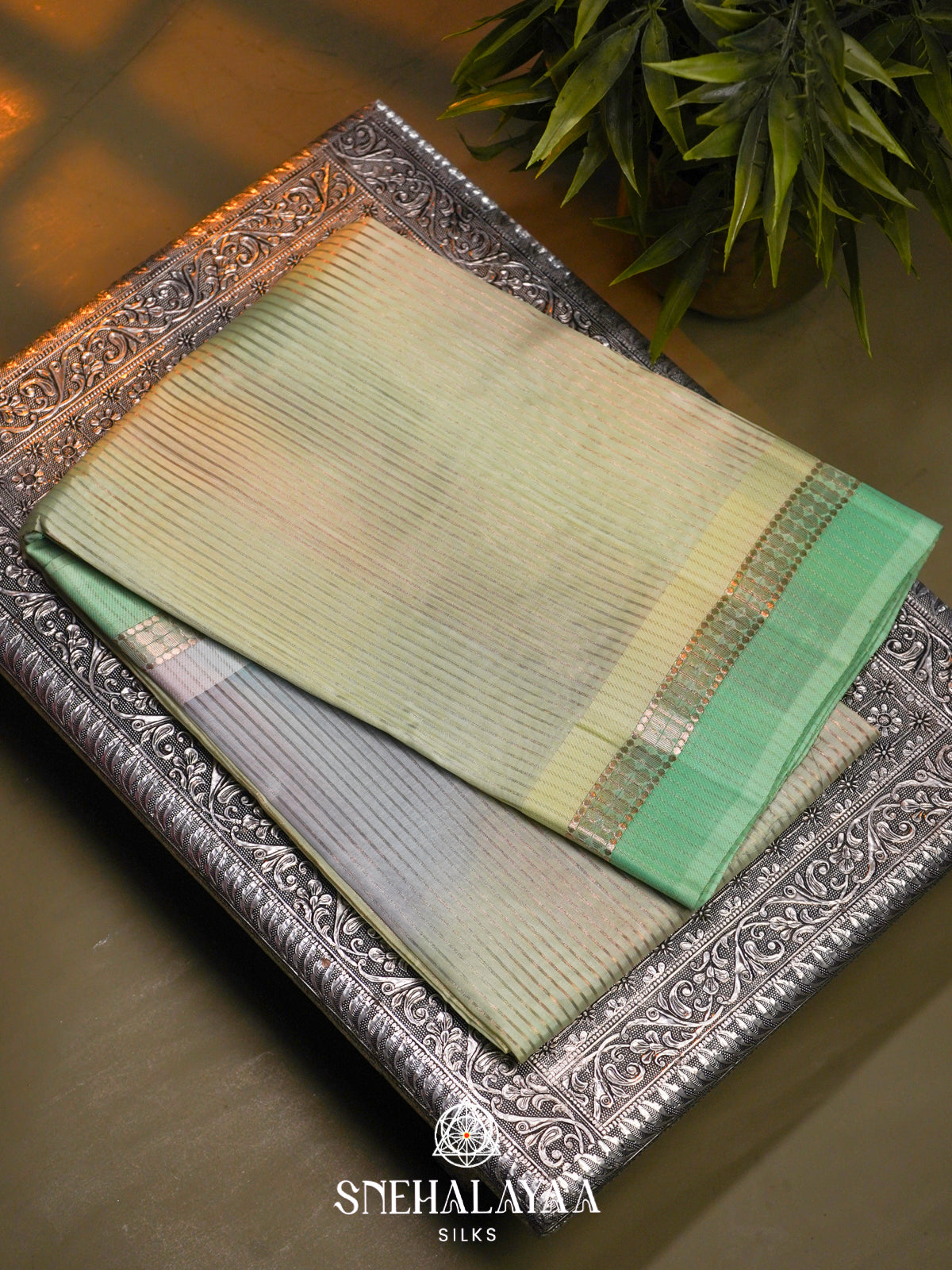 Blue  Kora Silk Saree