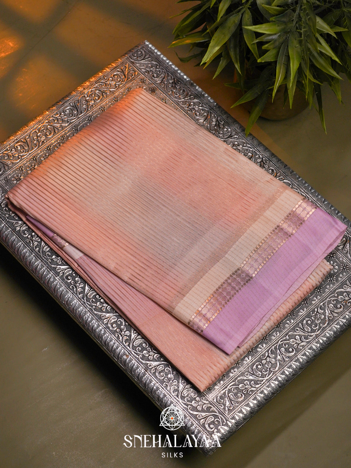 Pink  Kora Silk Saree