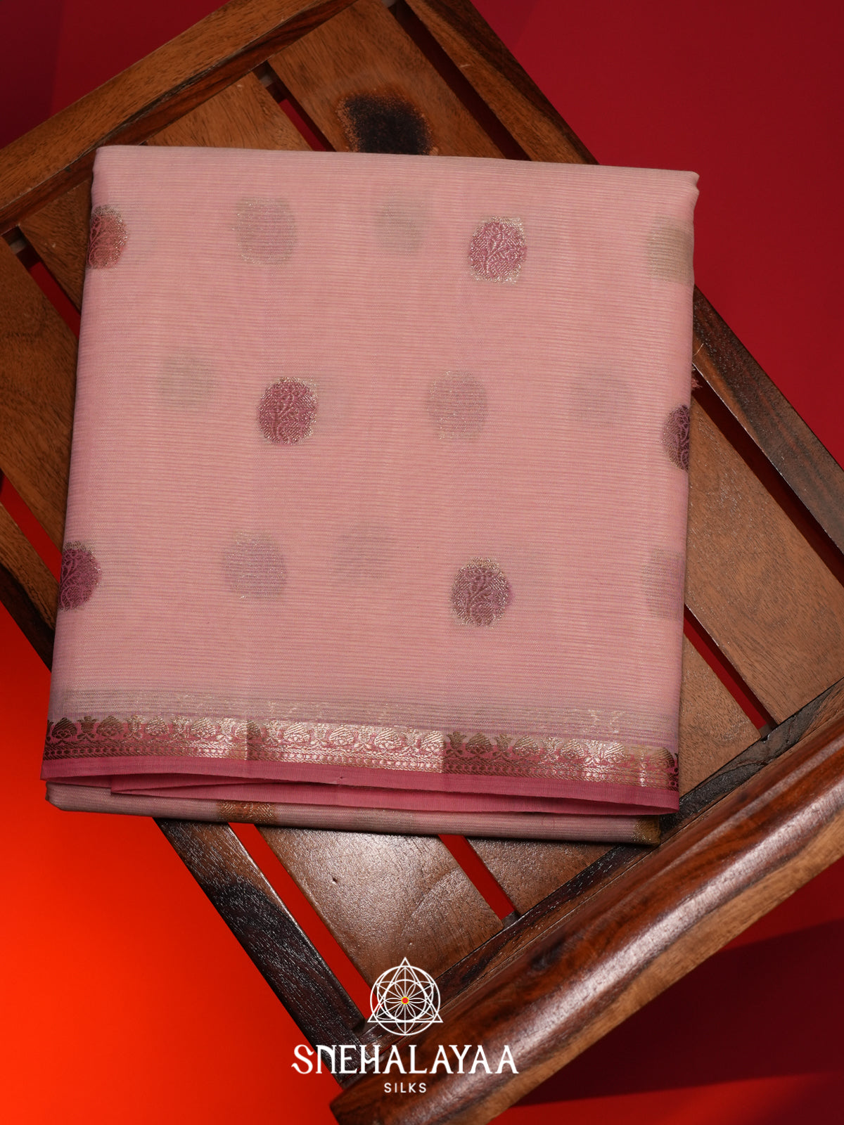 Pale Peach Linen Saree