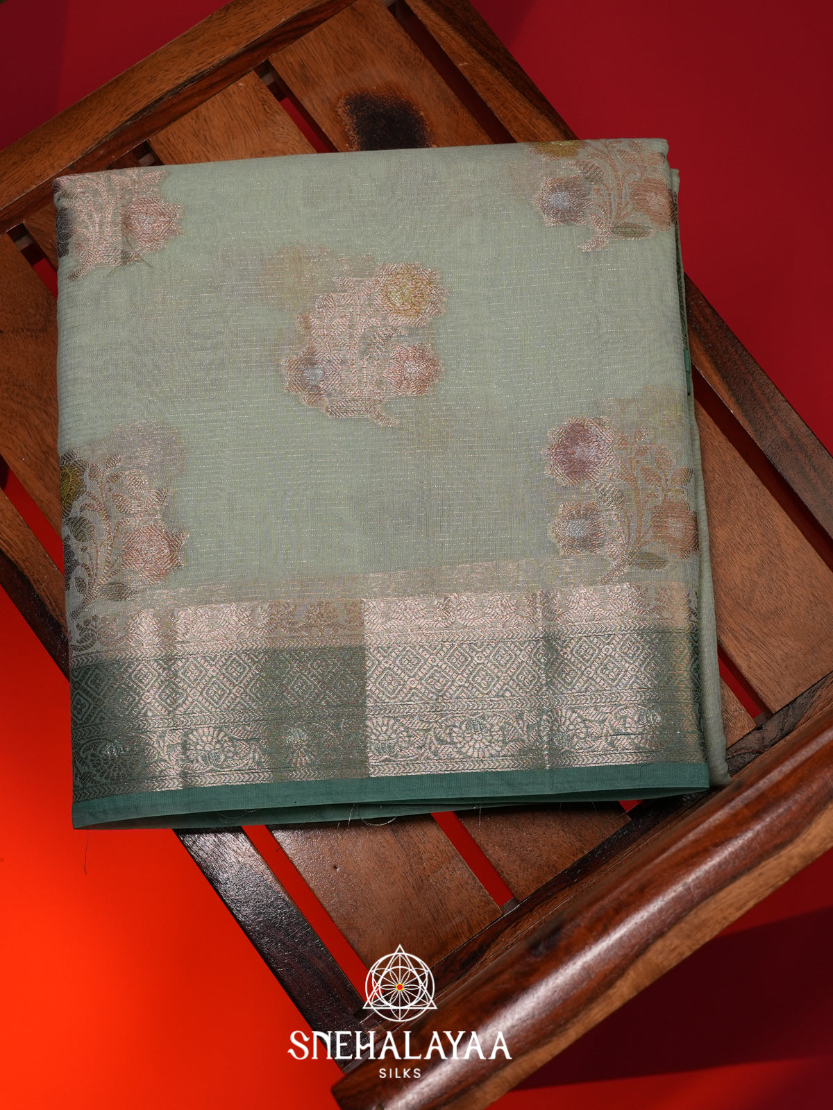 Mint Green Linen Saree