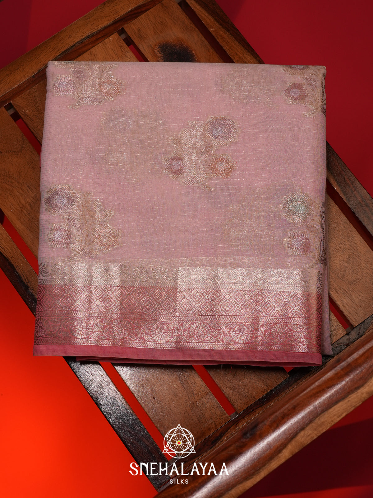 Baby Pink Linen Saree