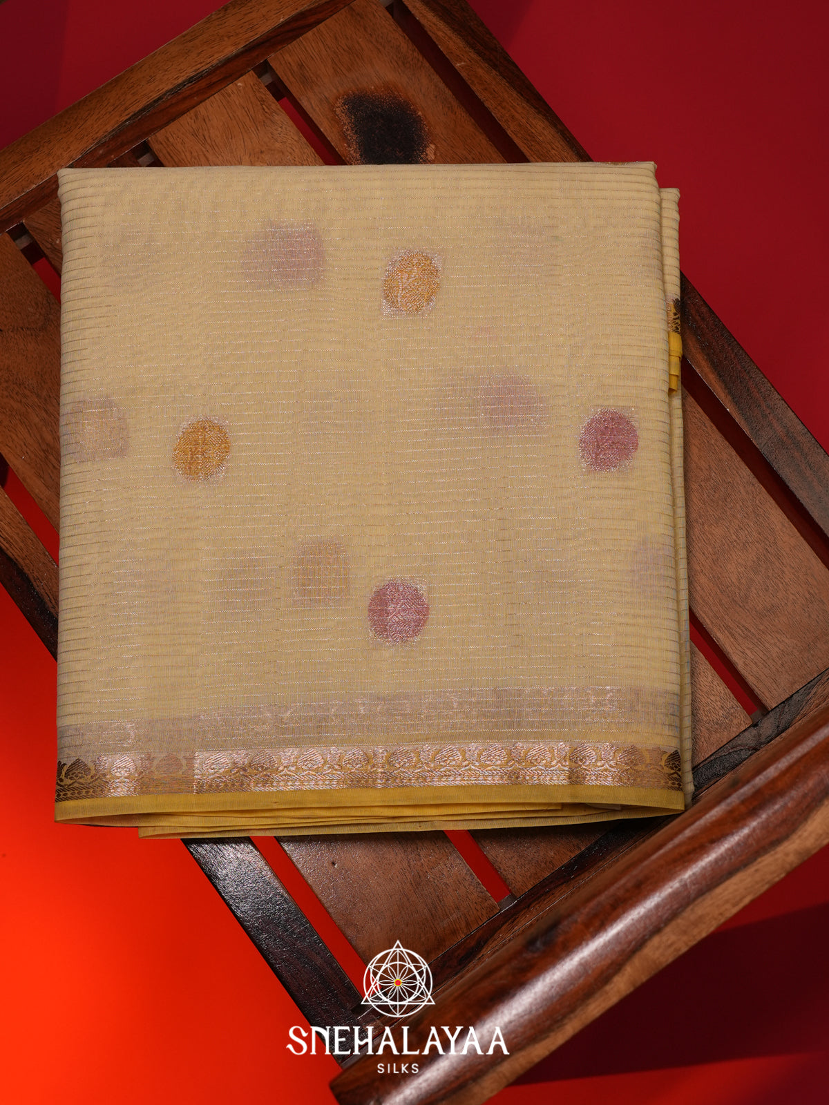 Pale Yellow Linen Saree