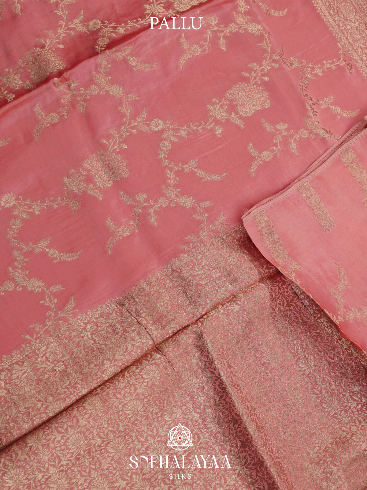 Baby Pink Banaras Silk Saree
