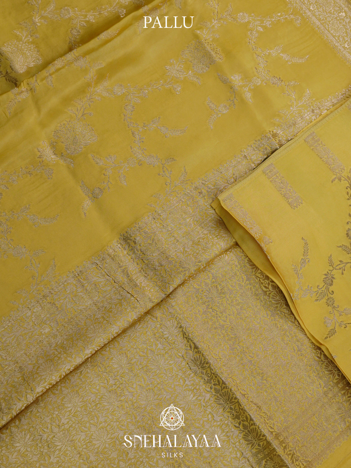 Lemon Yellow Banaras Silk Saree