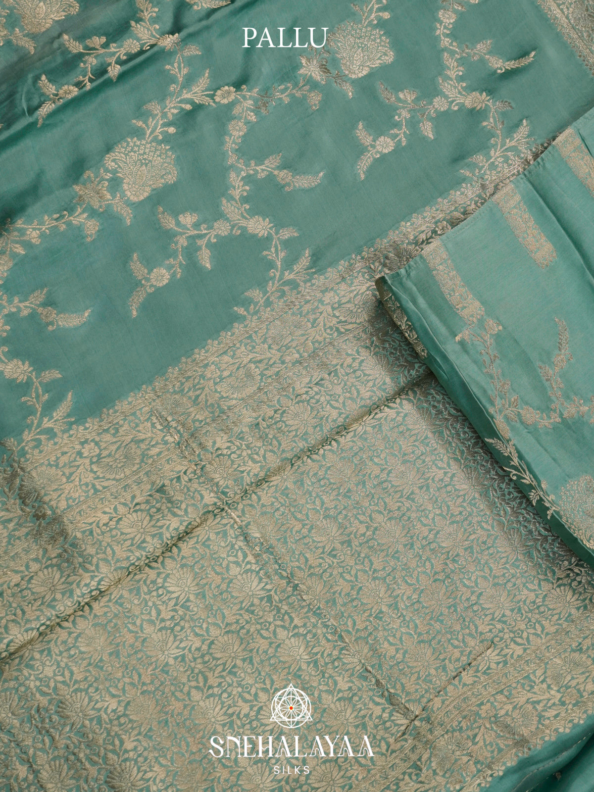Seafoam Green Banaras Silk Saree