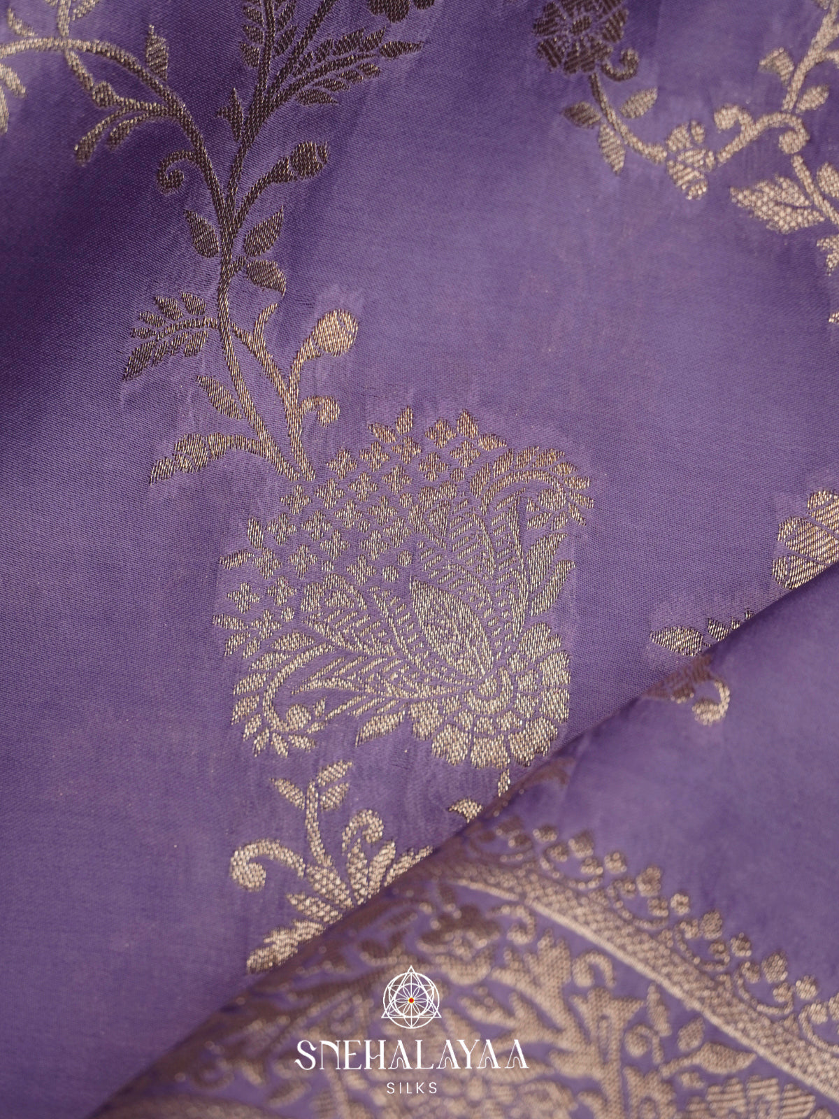 Lavender Banaras Silk Saree