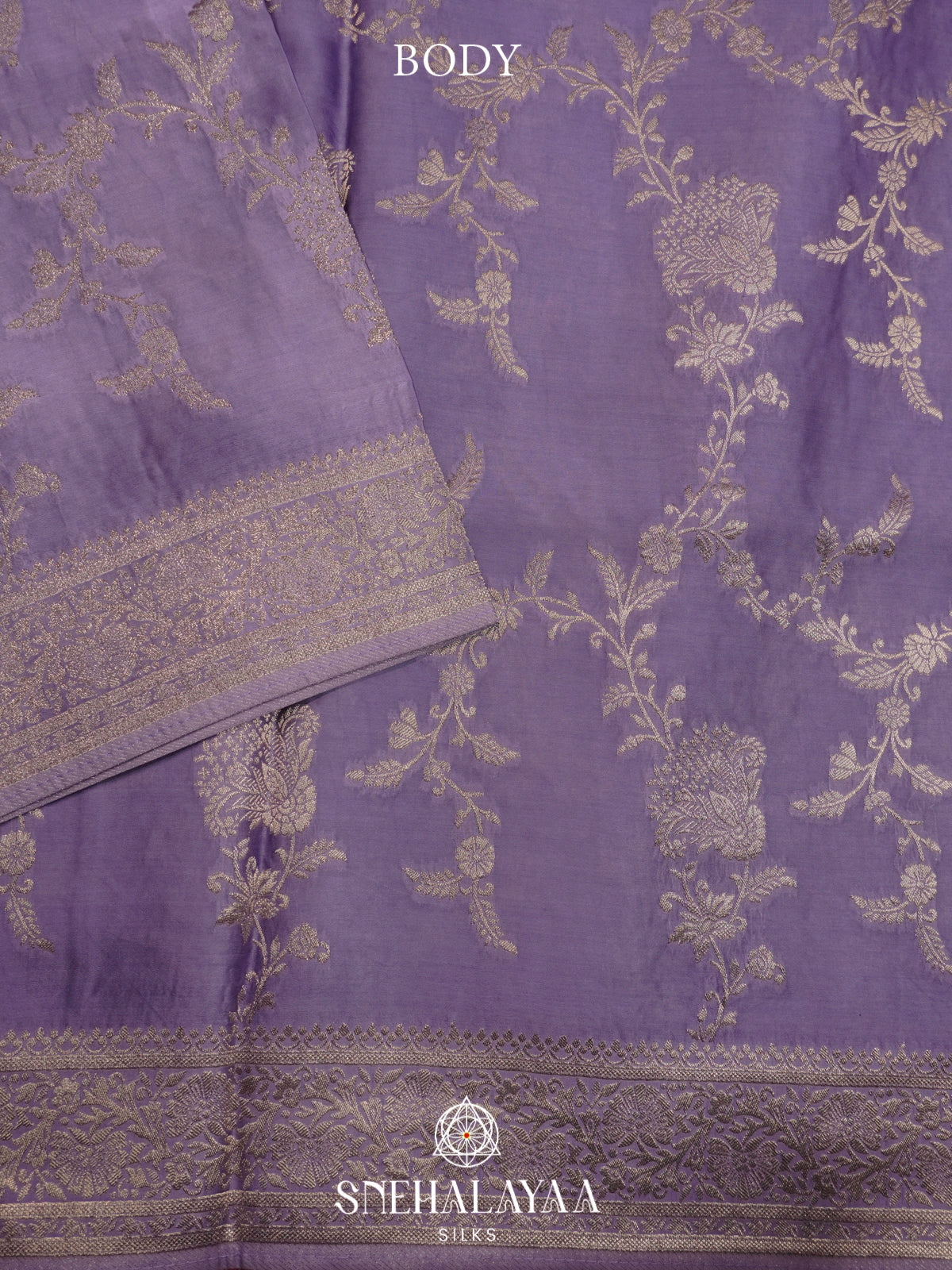 Lavender Banaras Silk Saree