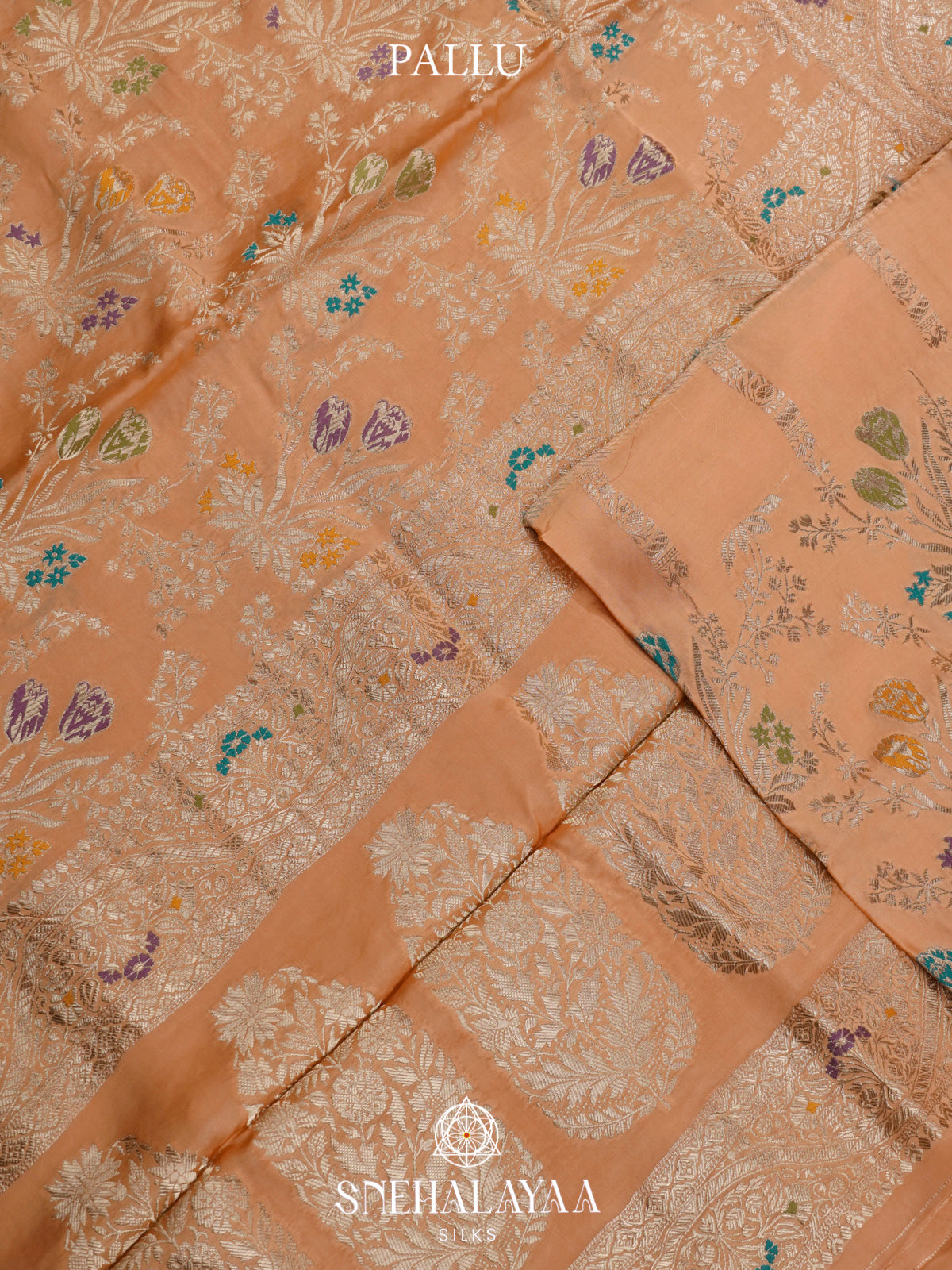 Peach Banaras Silk Saree