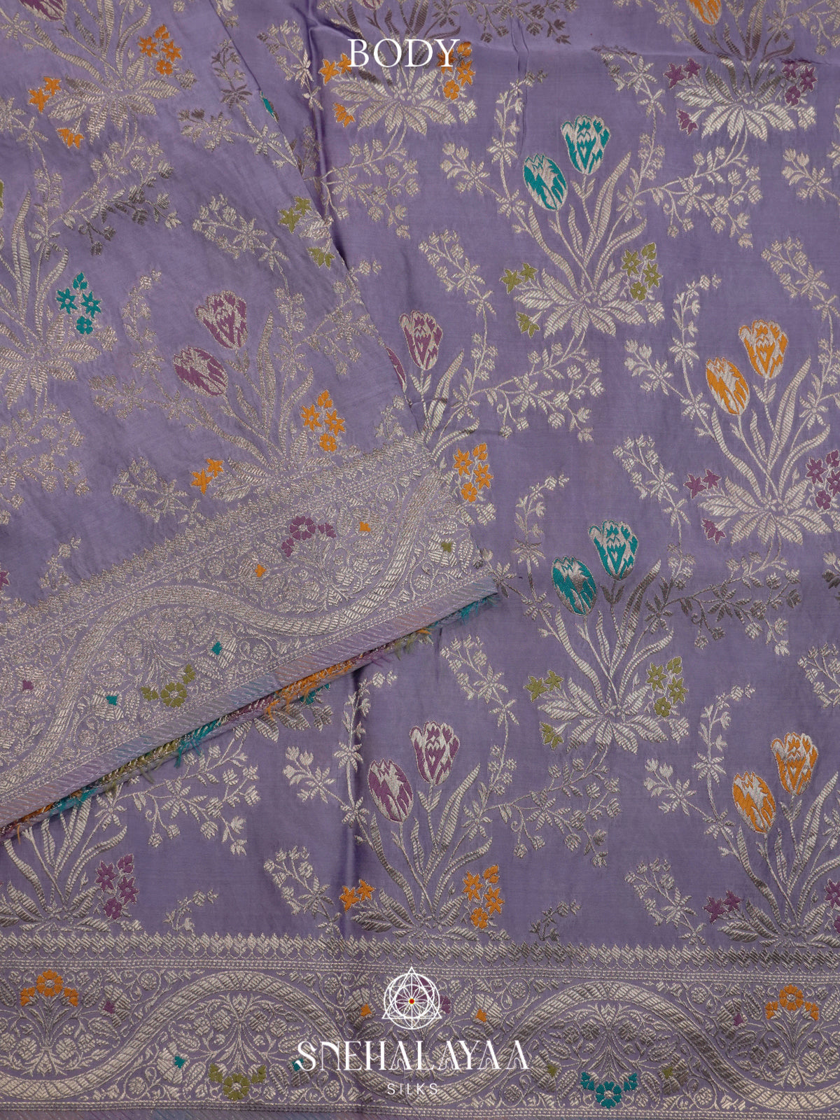 Lavender Banaras Silk Saree