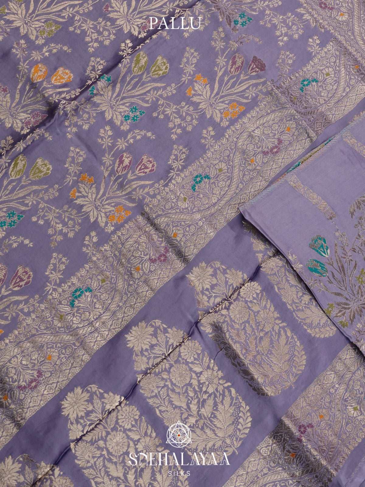 Lavender Banaras Silk Saree