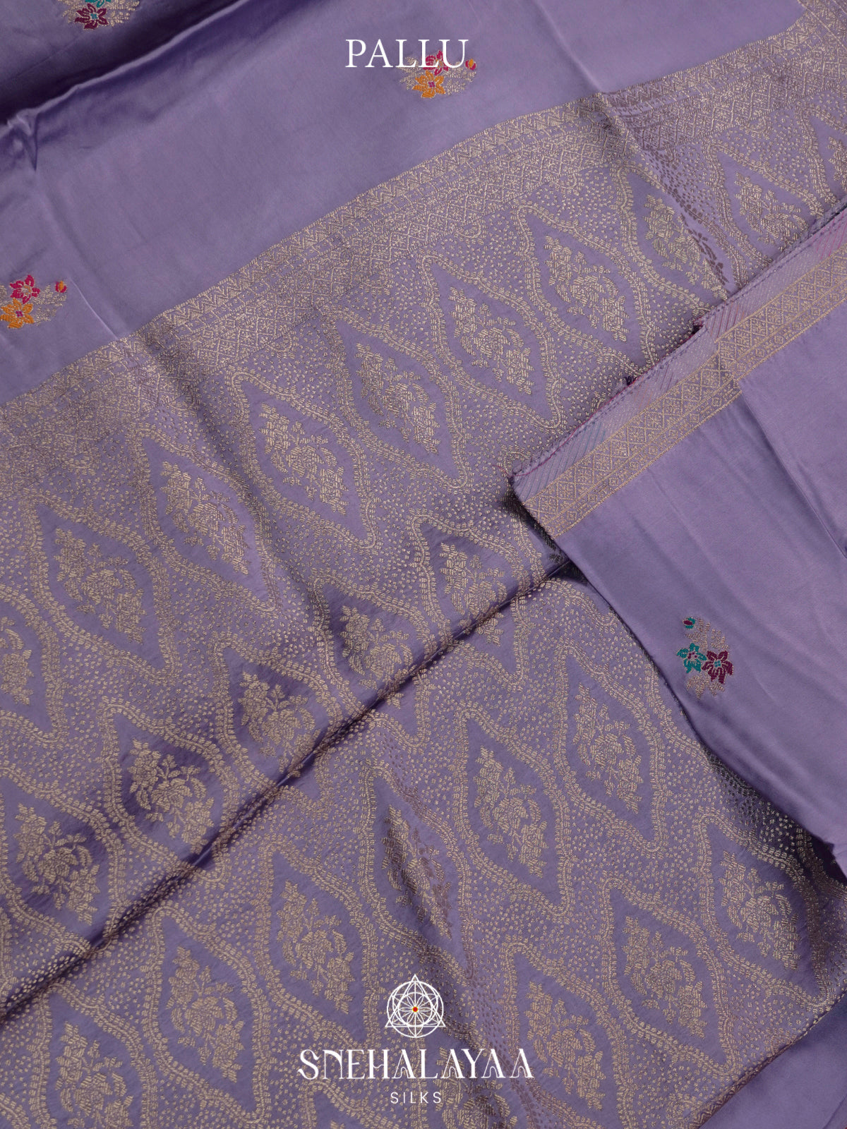 Lilac Banaras Silk Saree