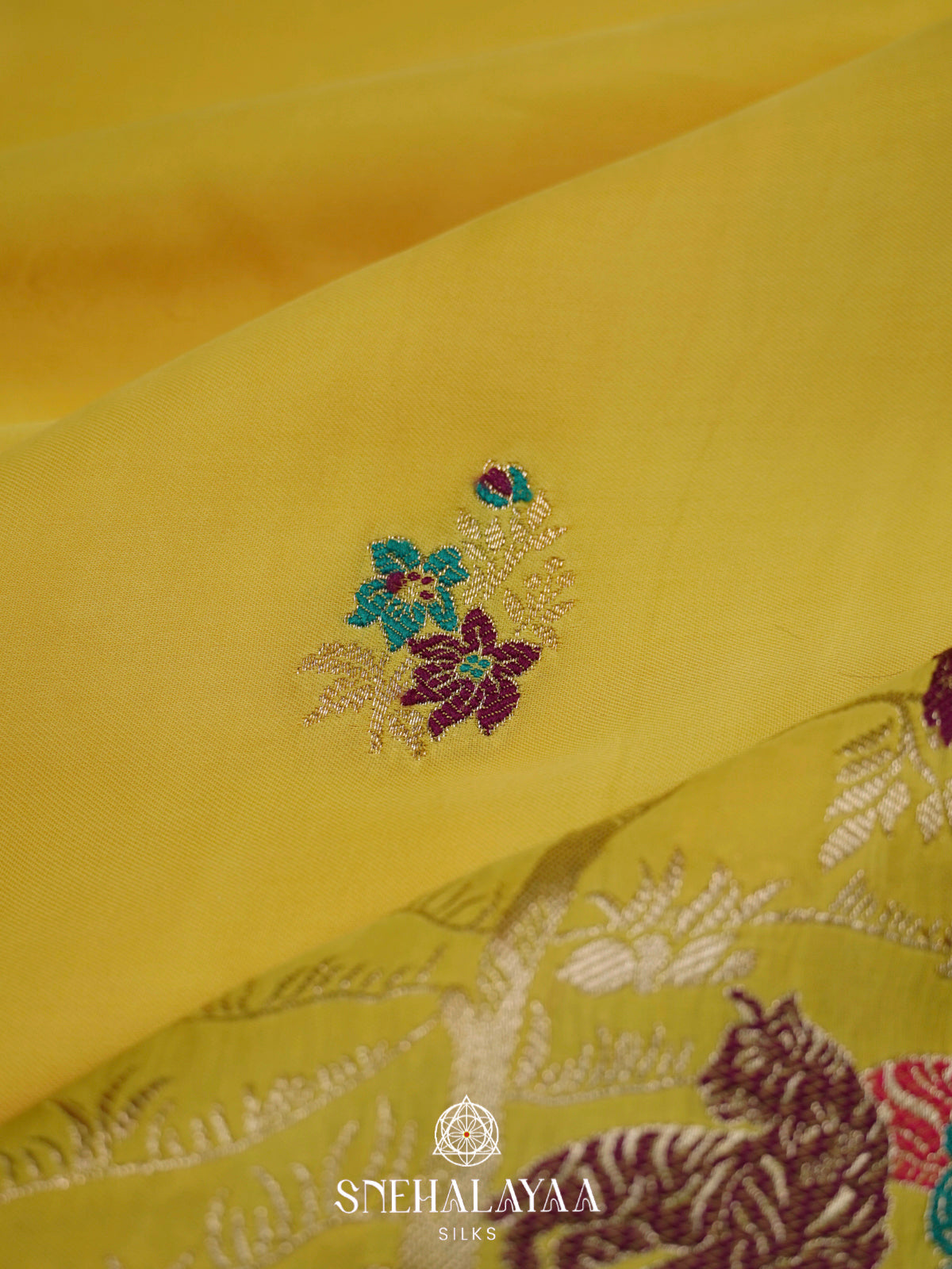 Yellow Banaras Silk Saree