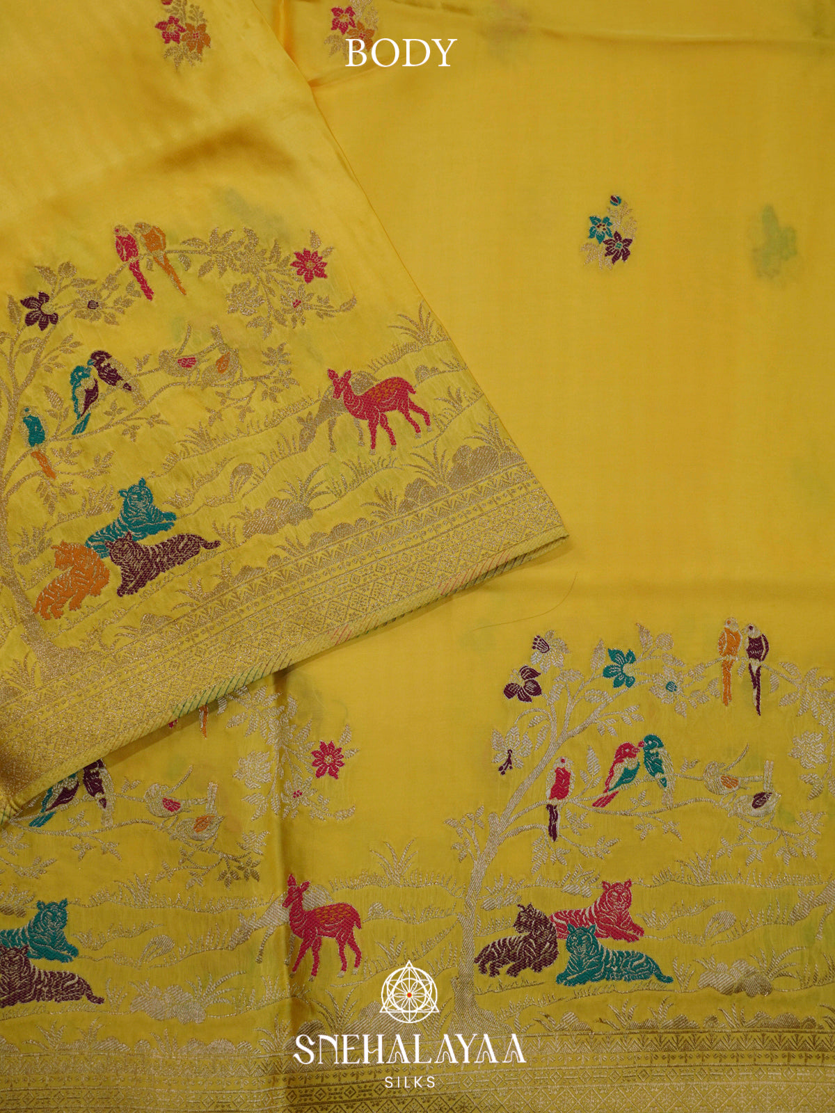 Yellow Banaras Silk Saree