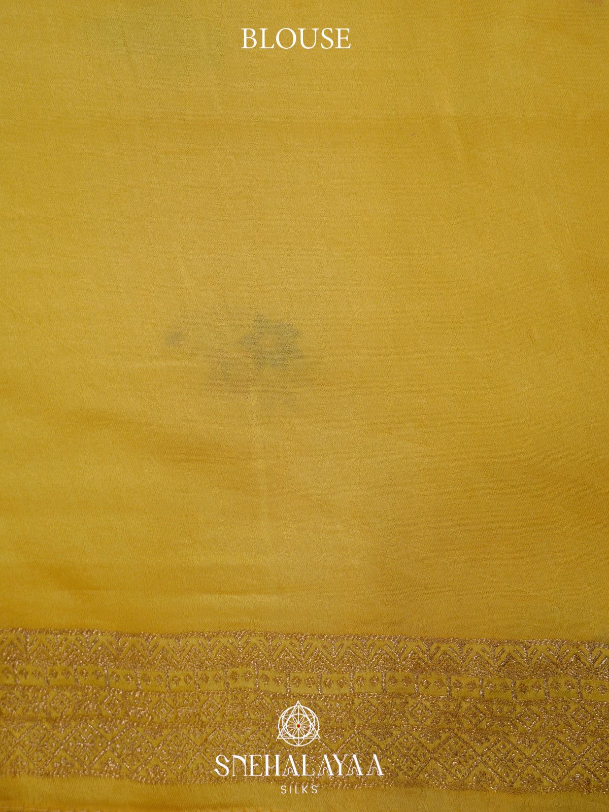 Yellow Banaras Silk Saree