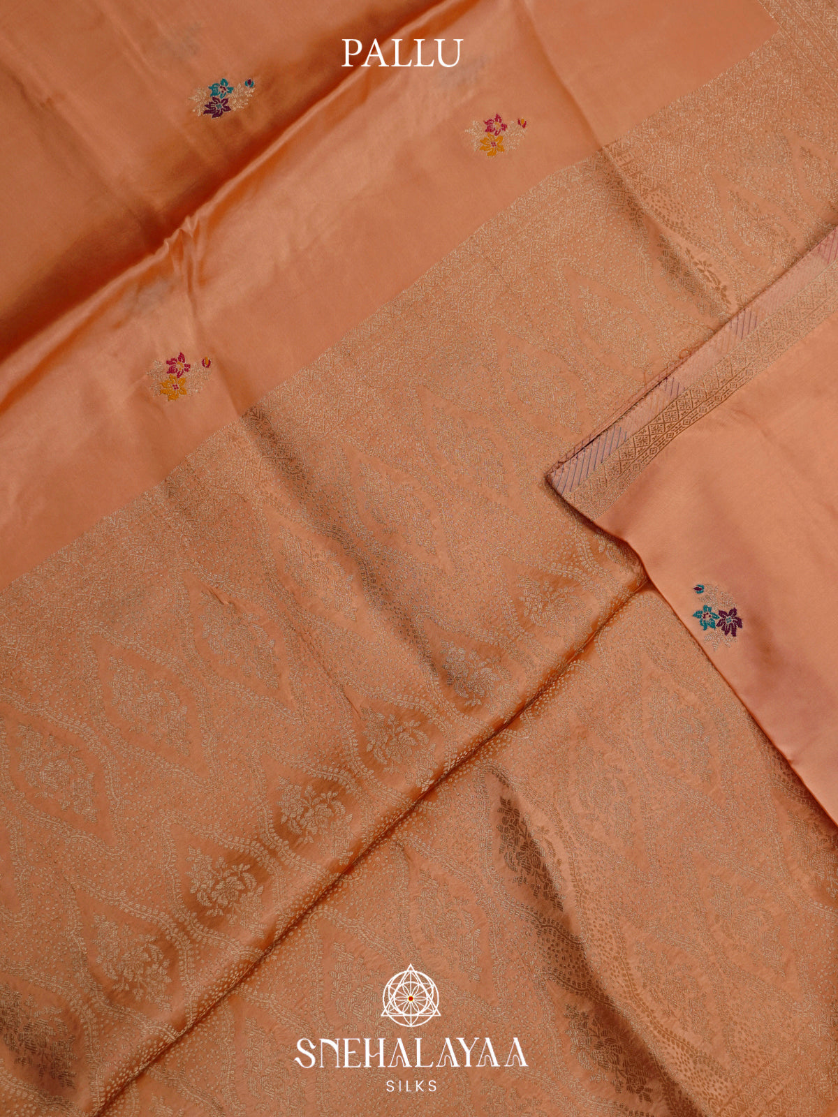 Peach Banaras Silk Saree