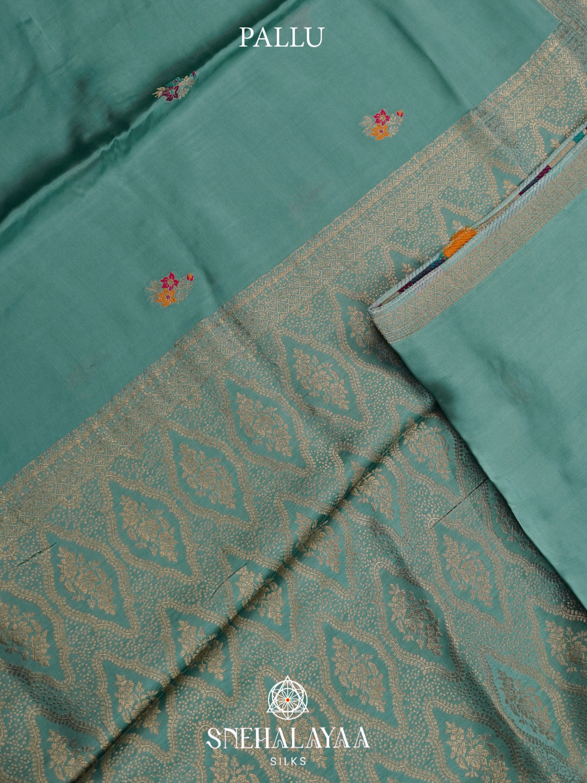 Seafoam Green Banaras Silk Saree