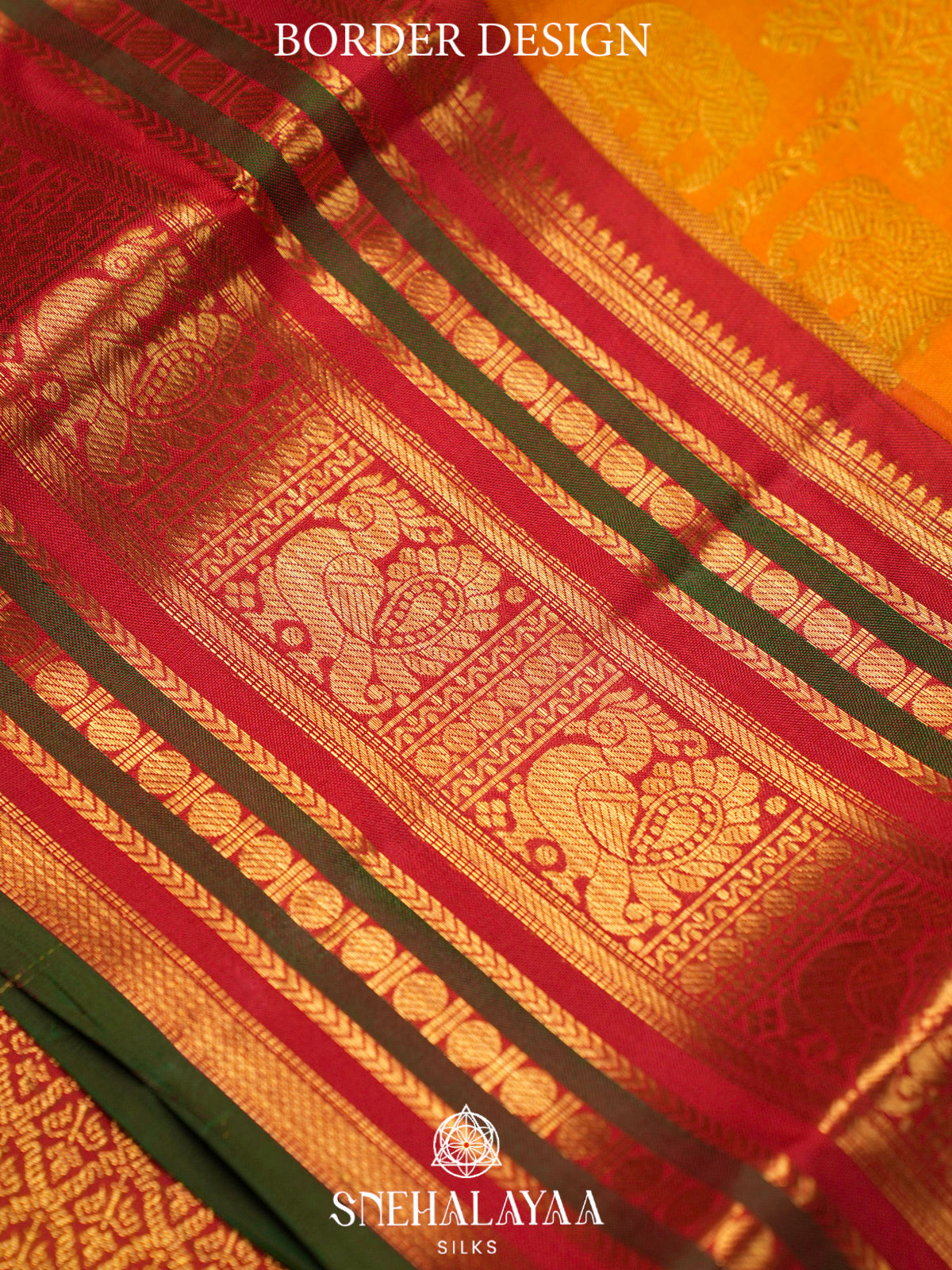 Mango Yellow kanjivaram Silk Saree