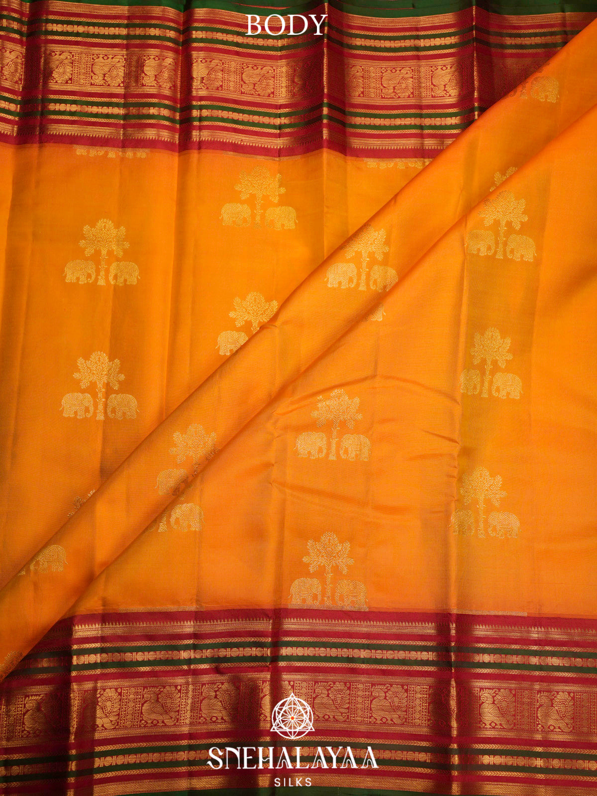 Mango Yellow kanjivaram Silk Saree
