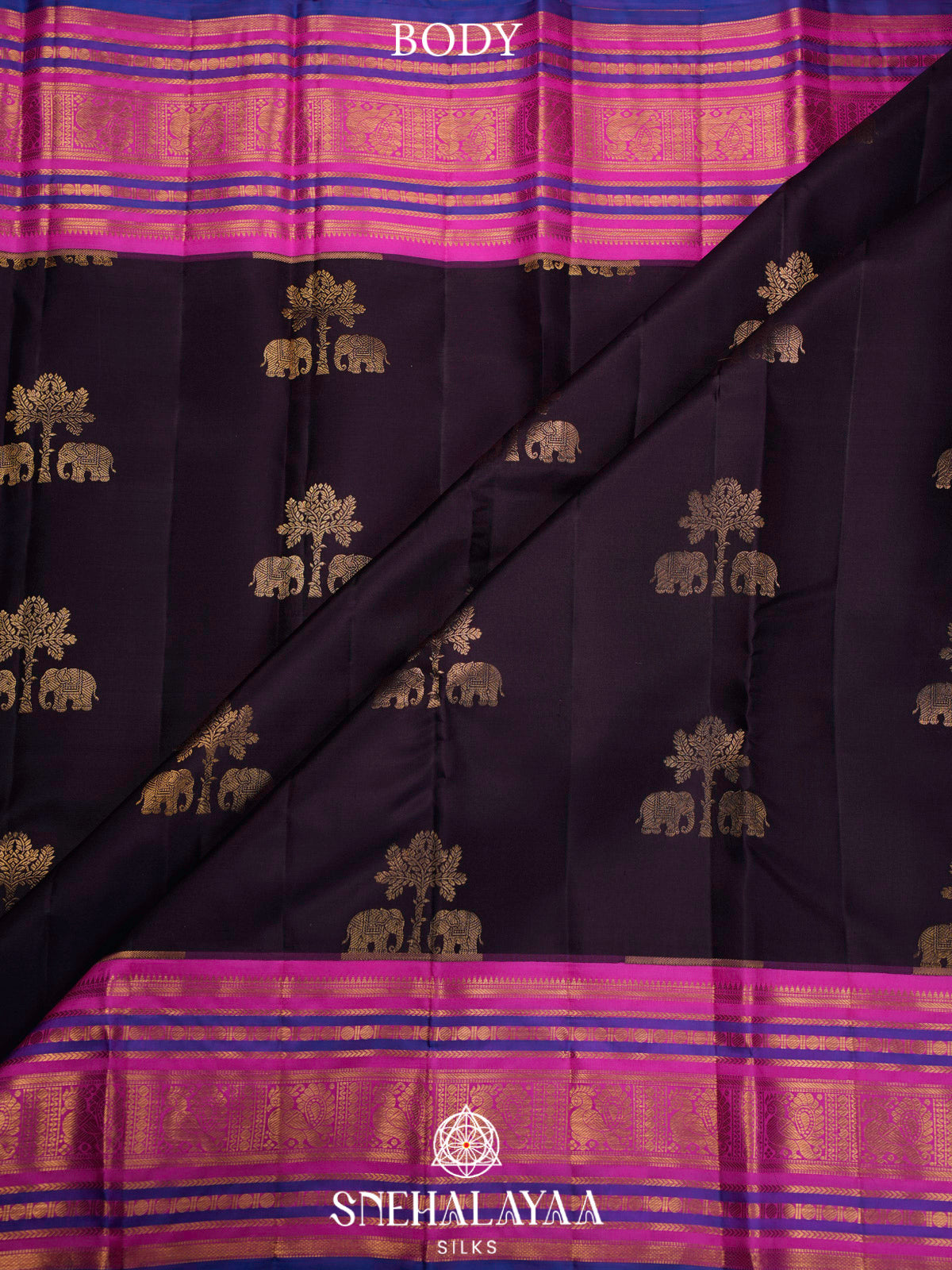 Purple Yellow kanjivaram Silk Saree