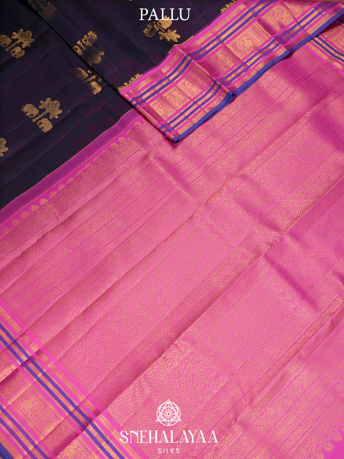Purple Yellow kanjivaram Silk Saree