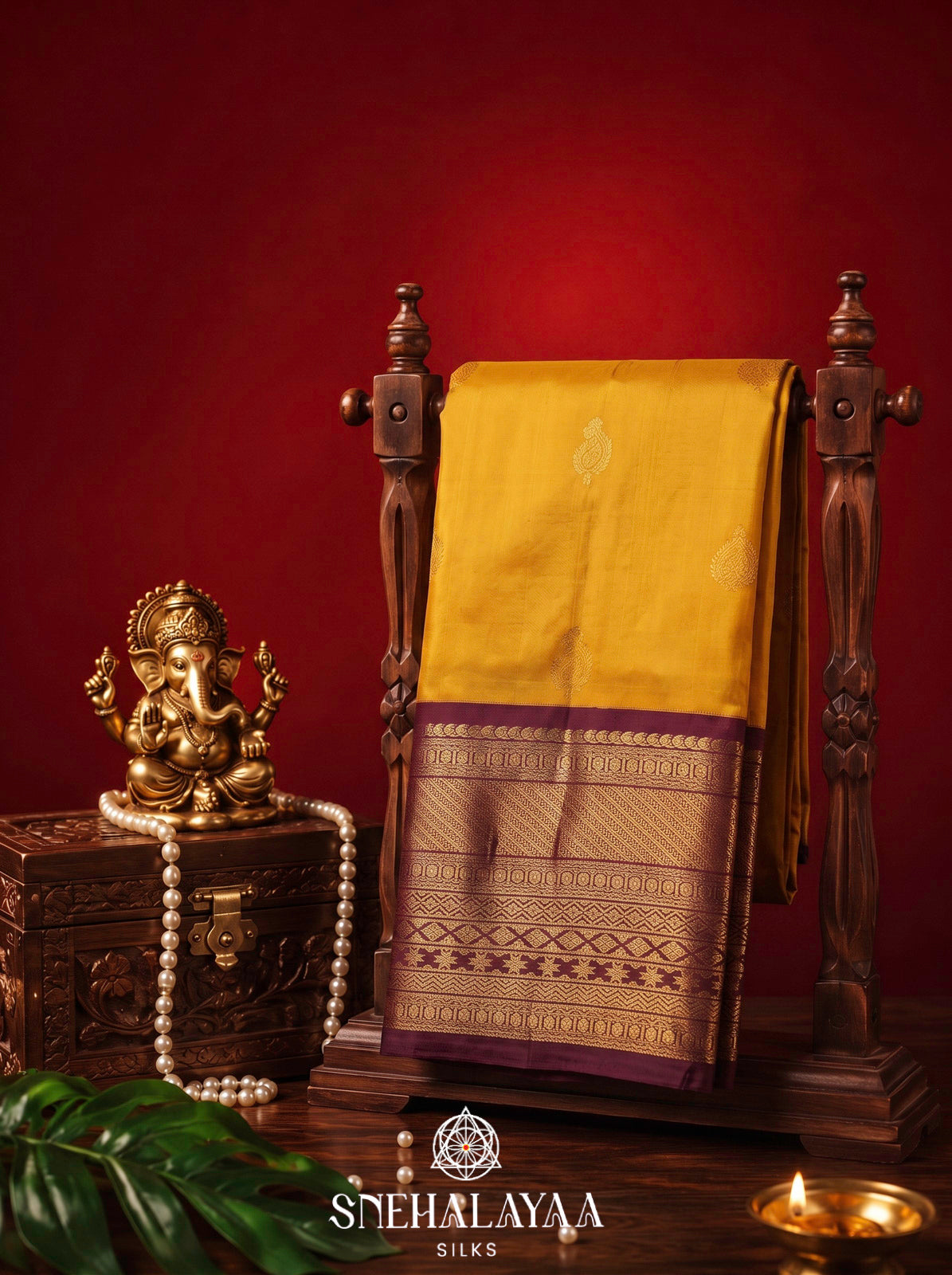Mango Yellow Kanjivaram Silk Saree