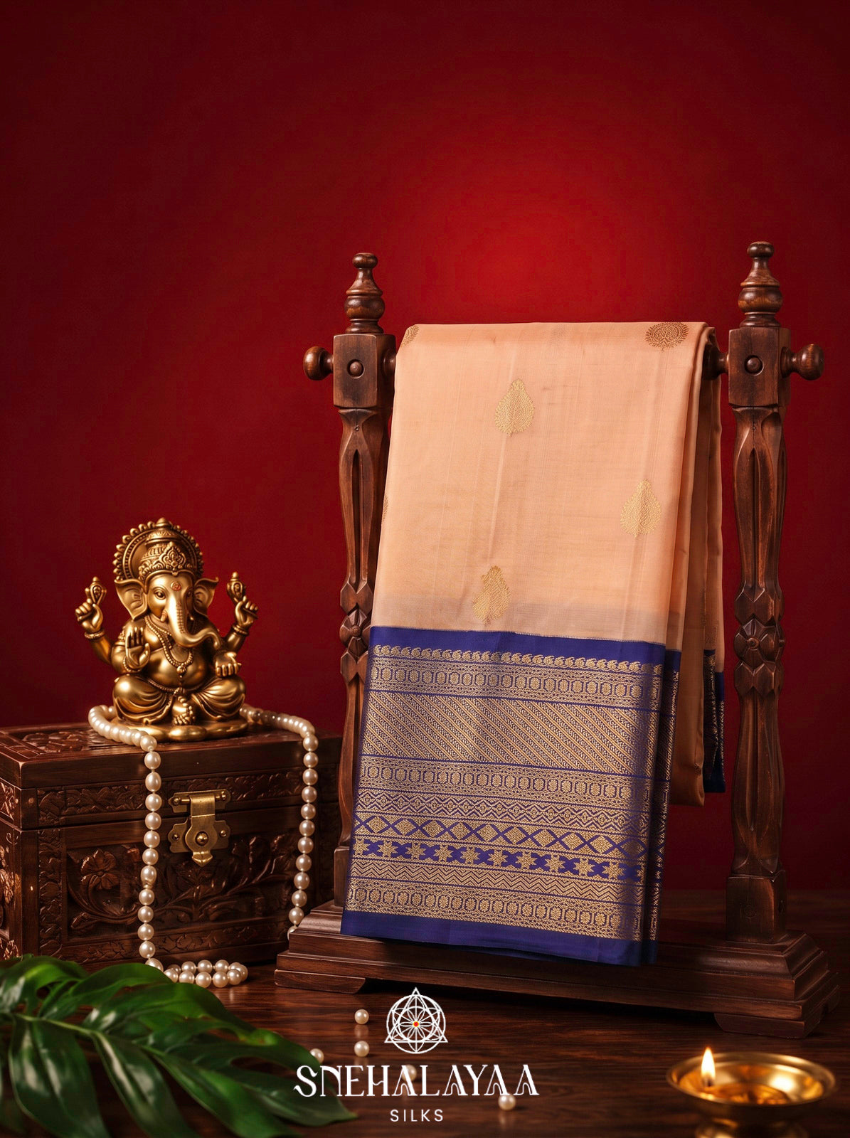 Peach Kanjivaram Silk Saree