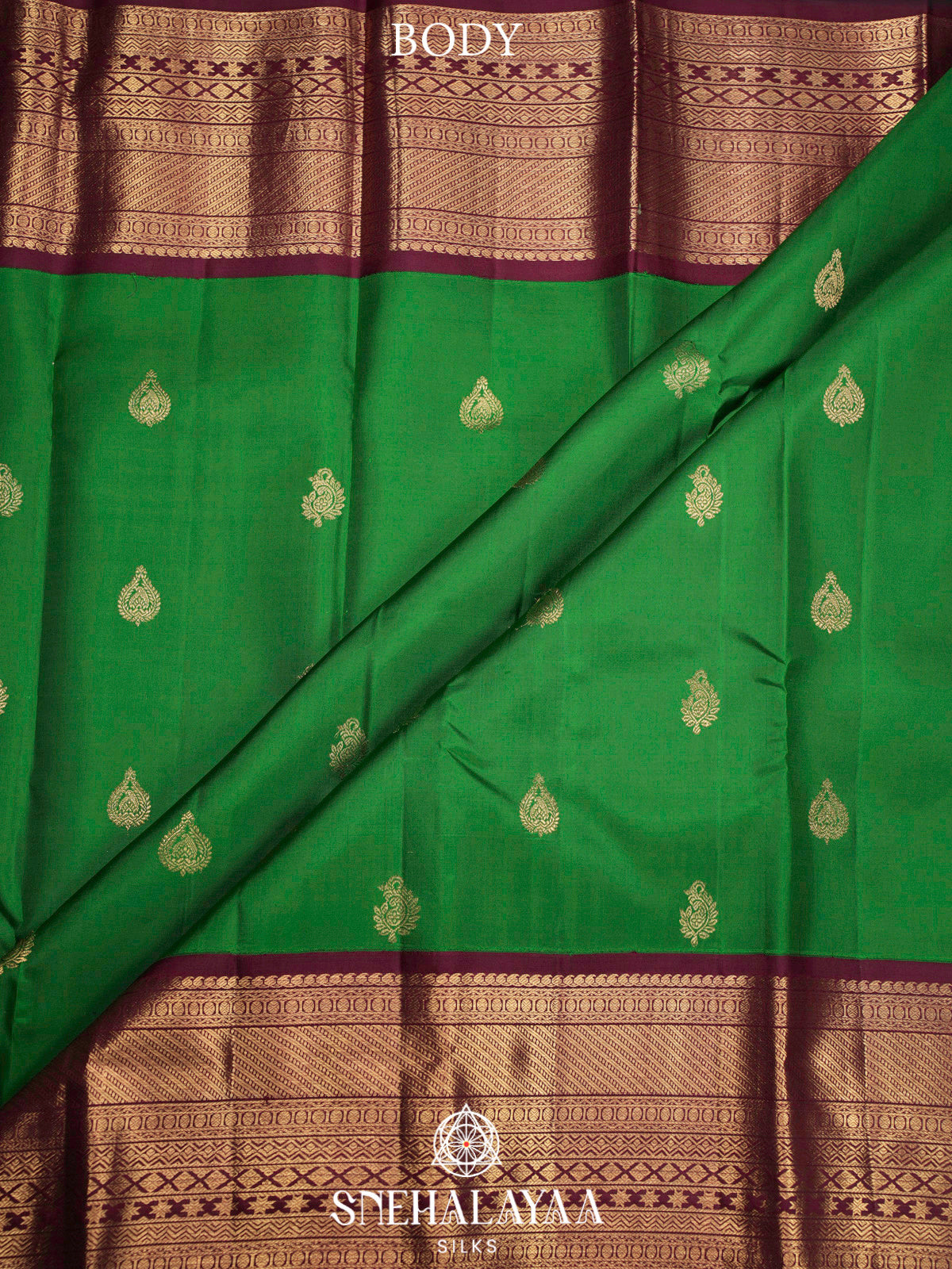 Emerald Green Kanjivaram Silk Saree