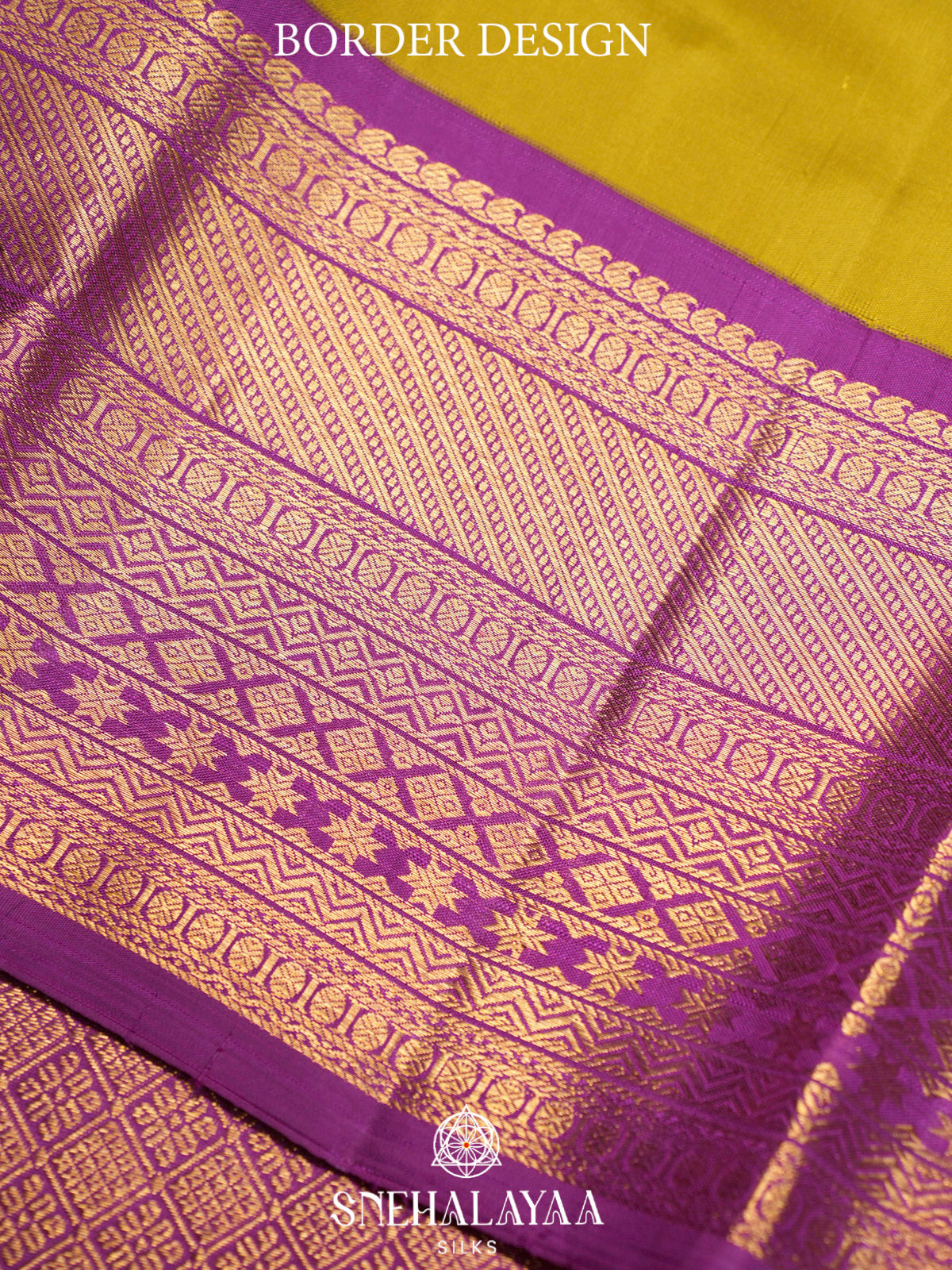 Olive Yellow Kanjivaram Silk Saree