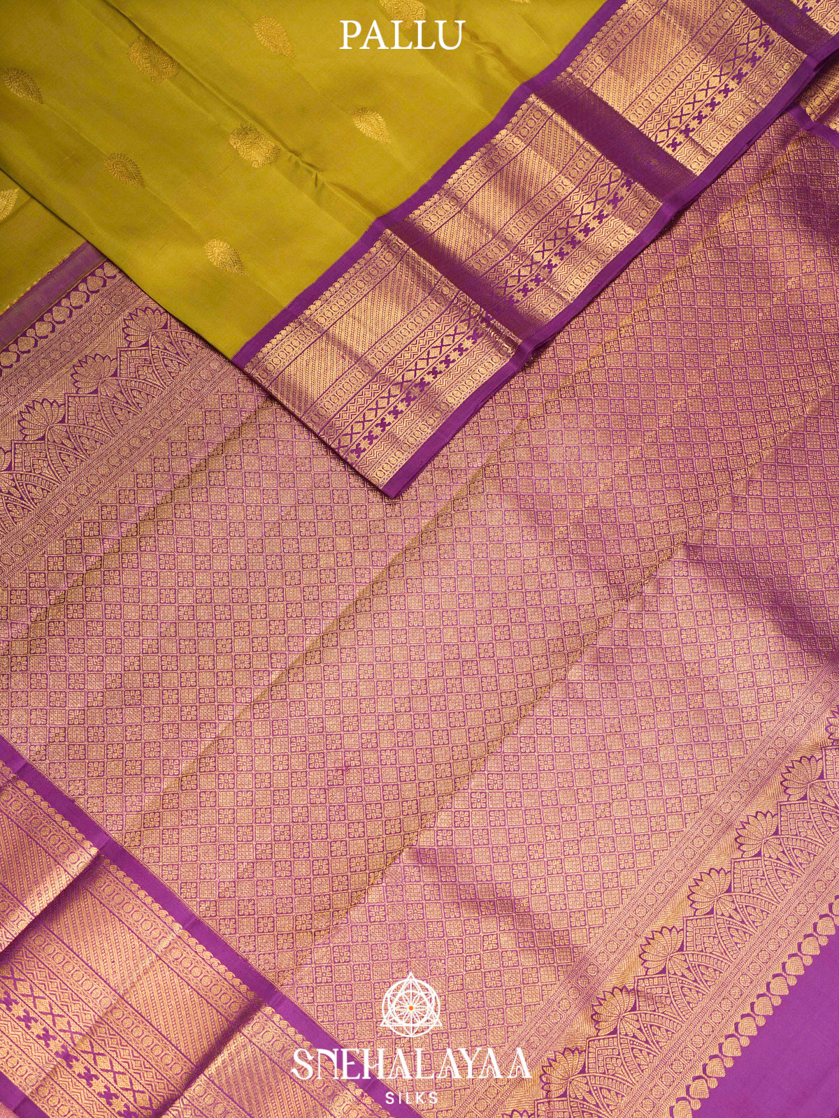 Olive Yellow Kanjivaram Silk Saree
