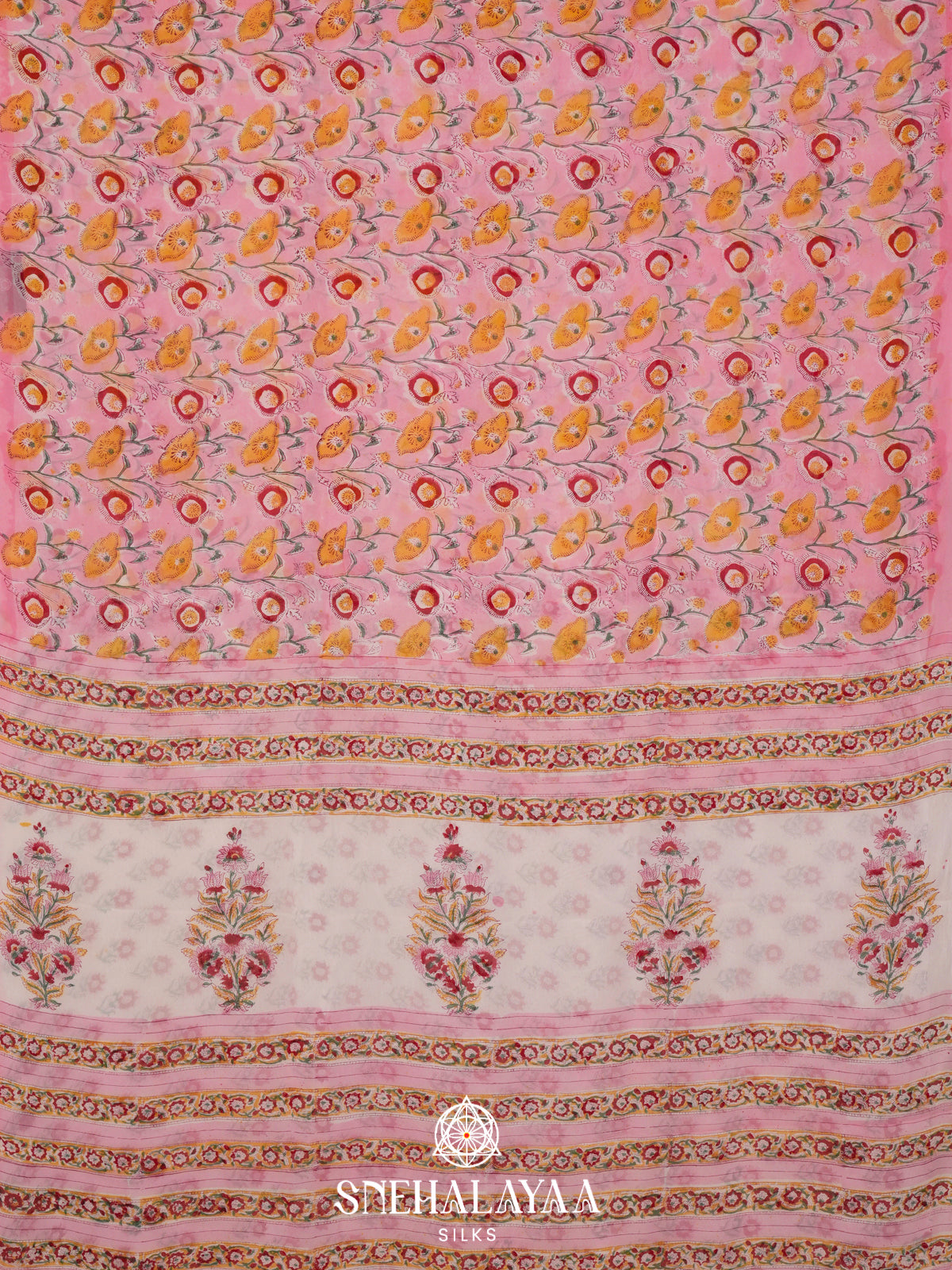Pink Georgette Saree