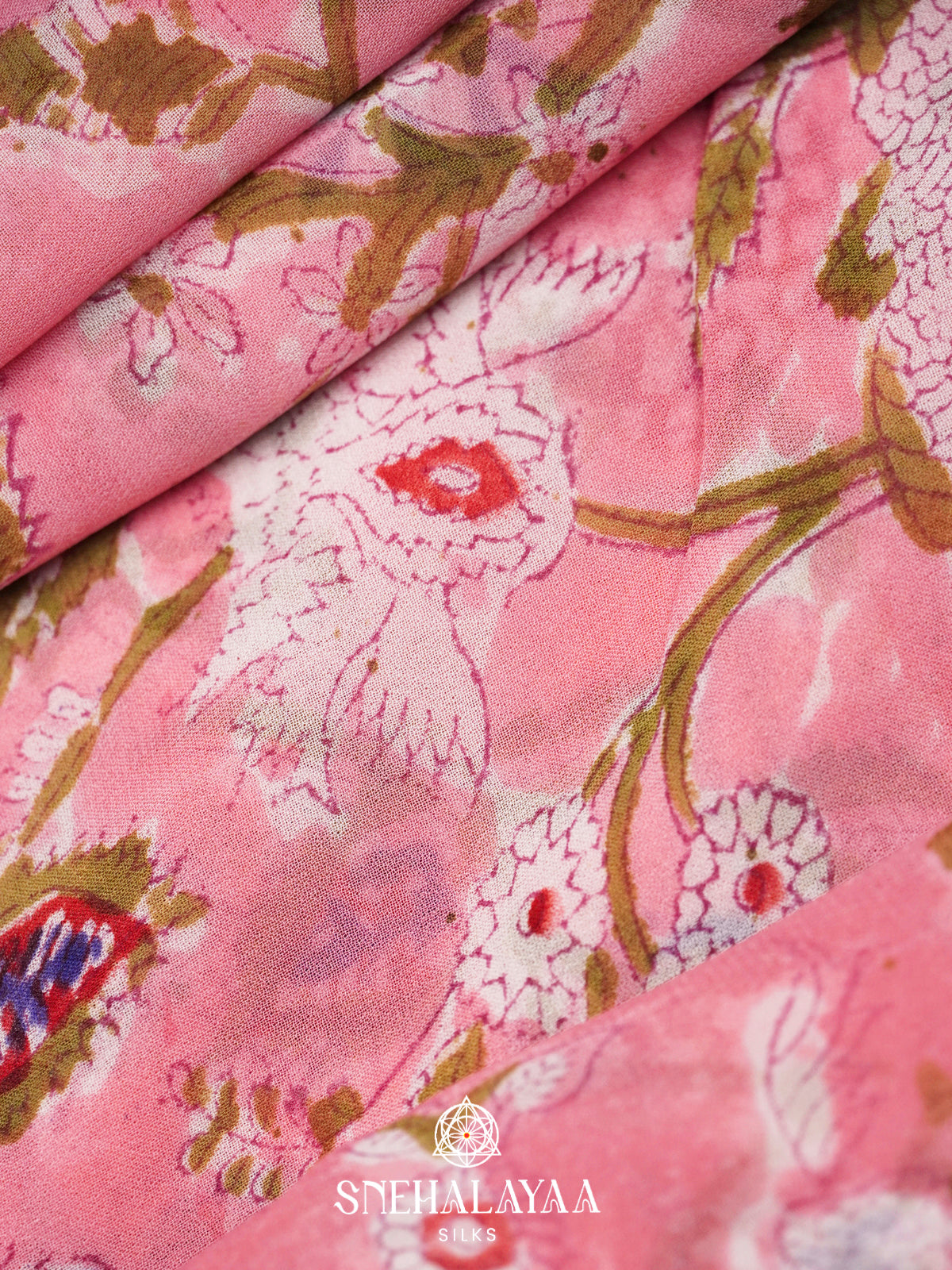 Pink Georgette Saree