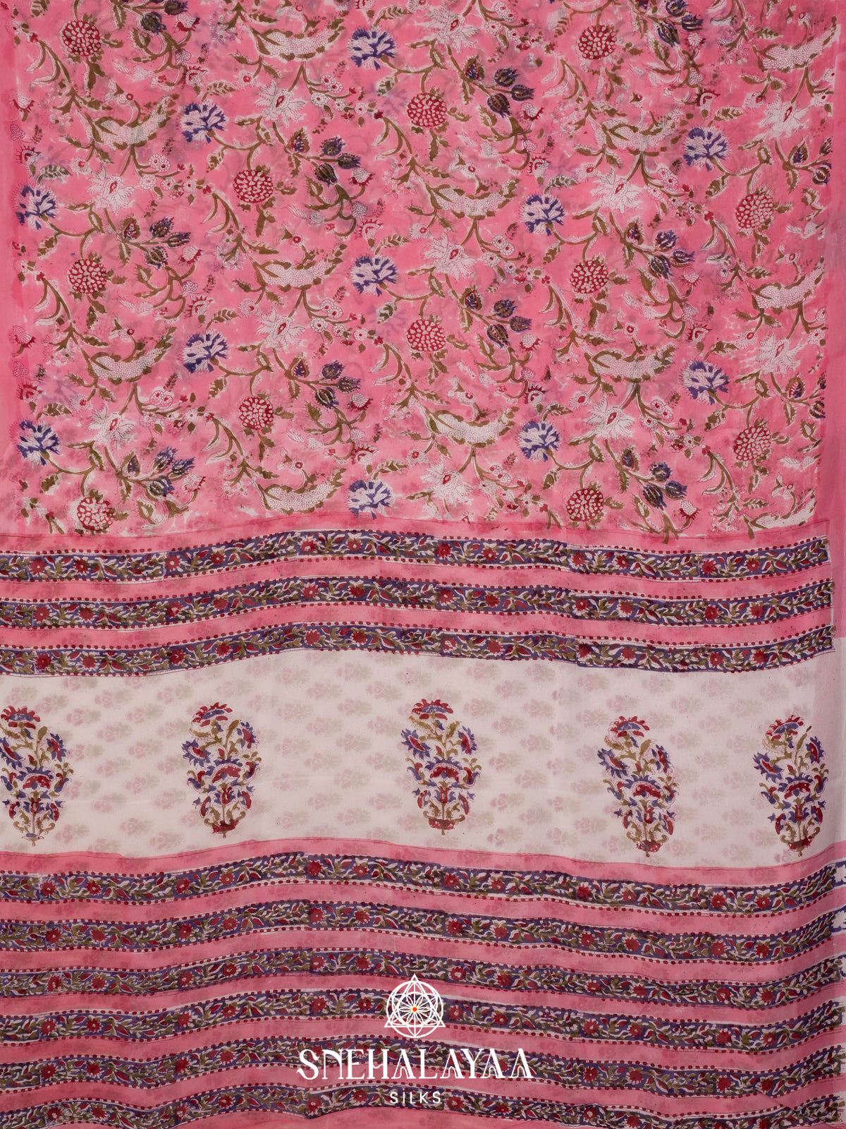 Pink Georgette Saree